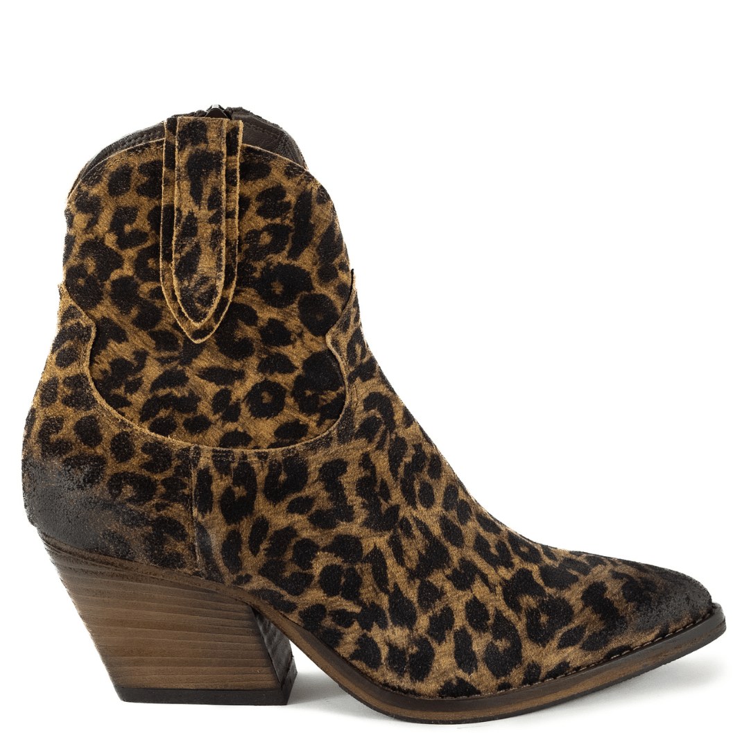 Keith Scarrott Shoes Women's Brown Corleone Leopard Suede Ankle Boot In Brown
