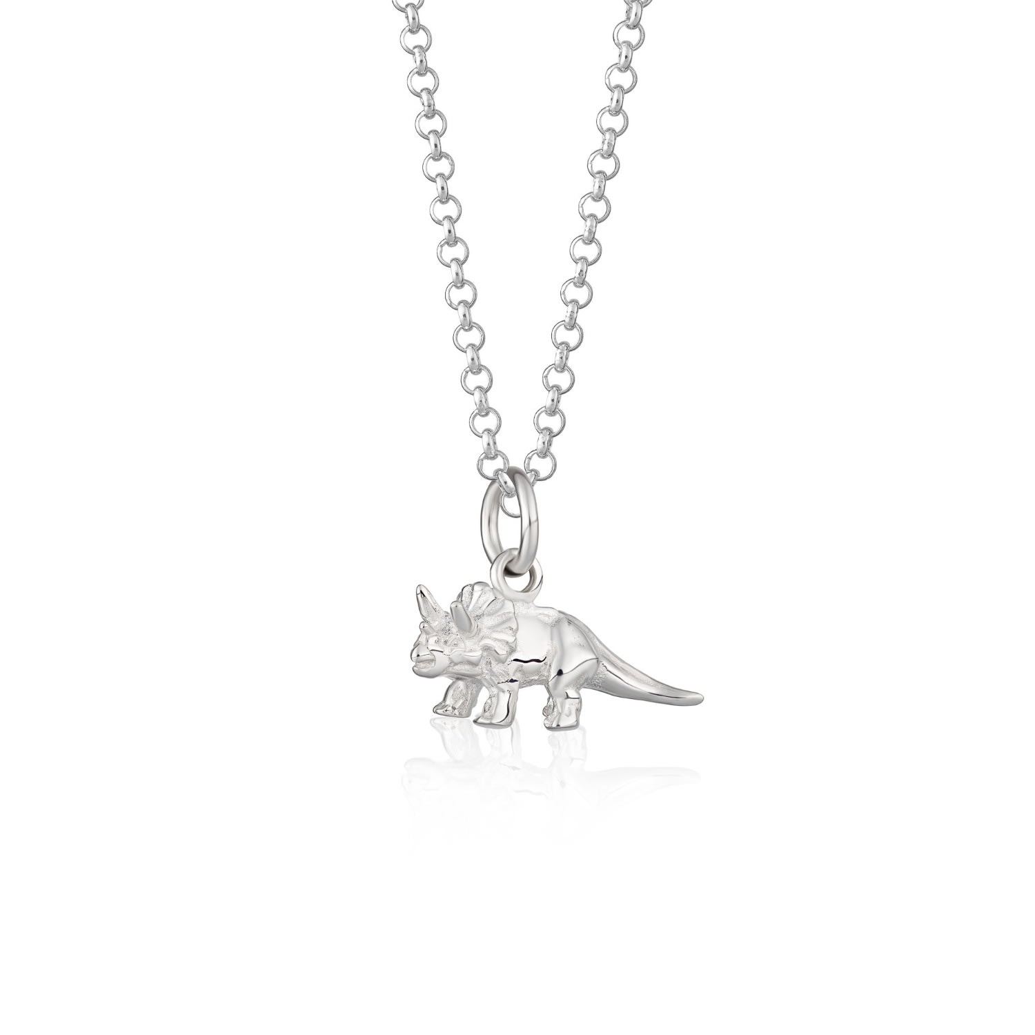 Women’s Silver Triceratops Dinosaur Necklace Scream Pretty