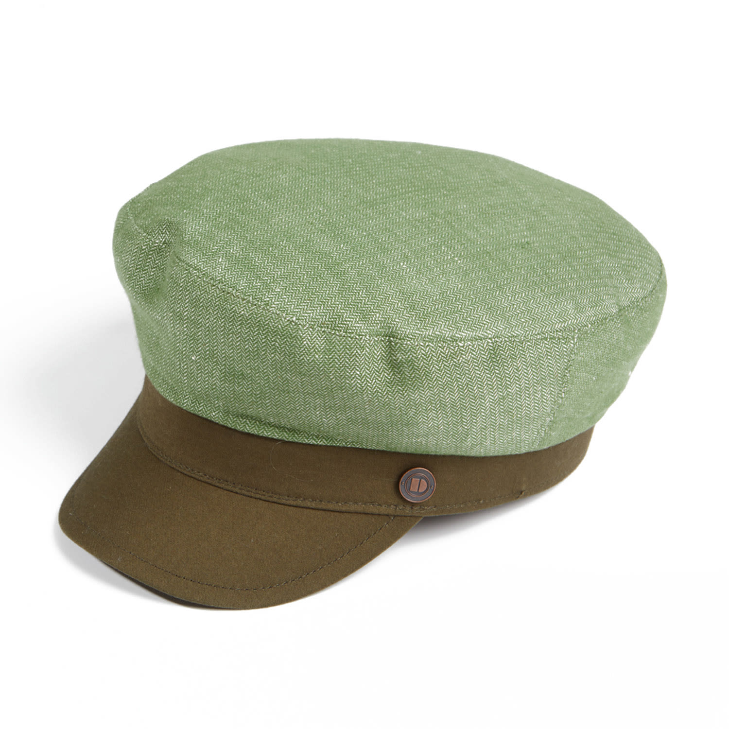 Dasmarca Hats Men's Finn Moss Green Linen Summer Italian Sailor Cap Greek Fisherman's Cap In Green