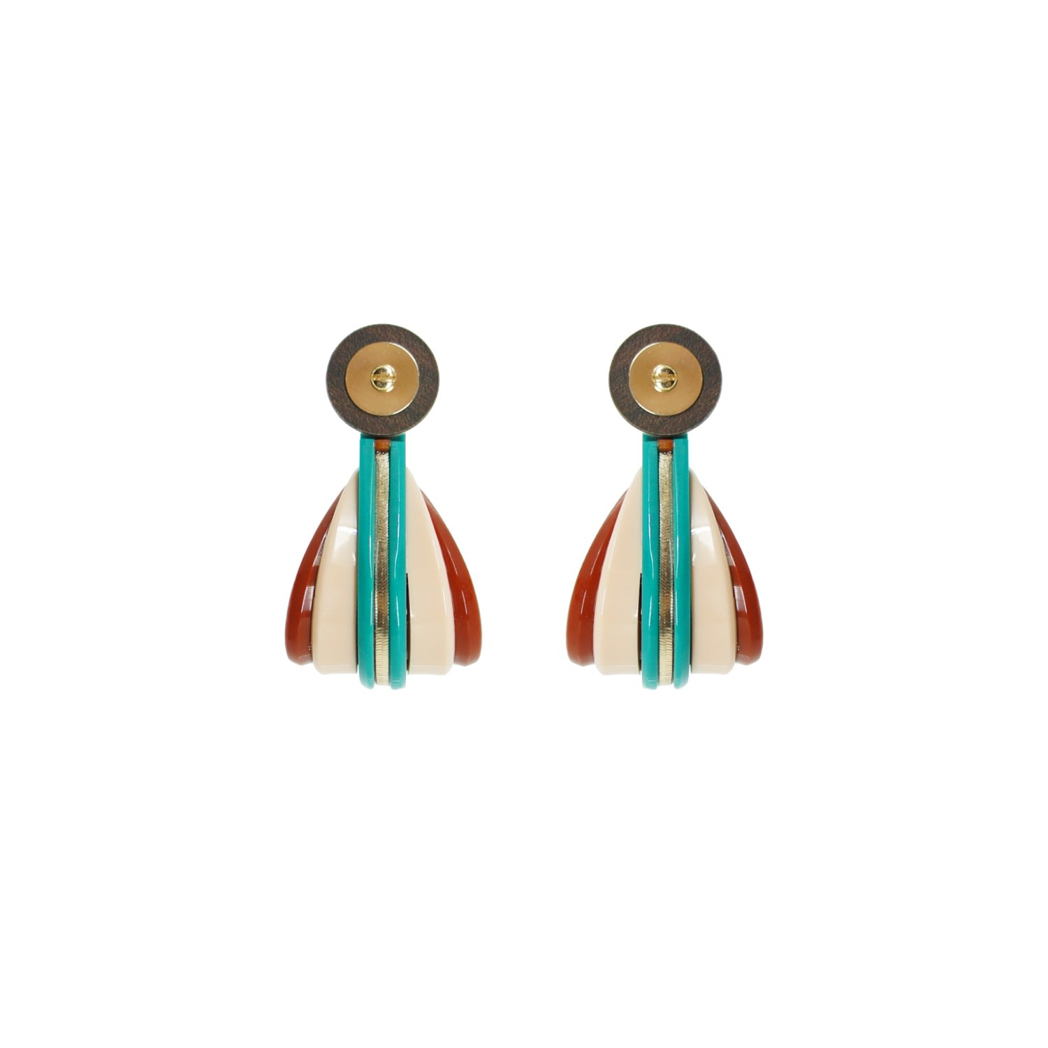 Gissa Bicalho Women's Acrylic Handmade Earring Hoop Empire Cinnamon In Gray
