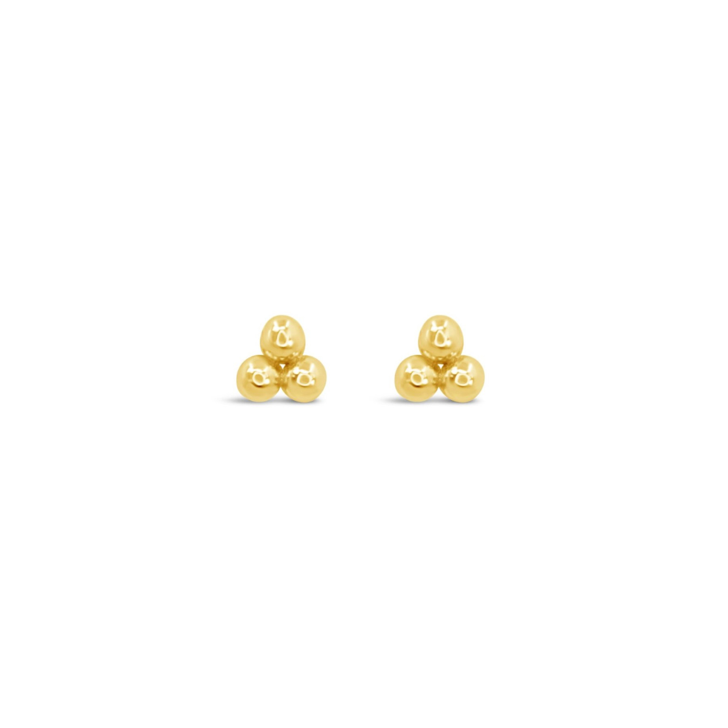 Women’s Gold Beaded Triad Stud Earrings Lucky Eleven