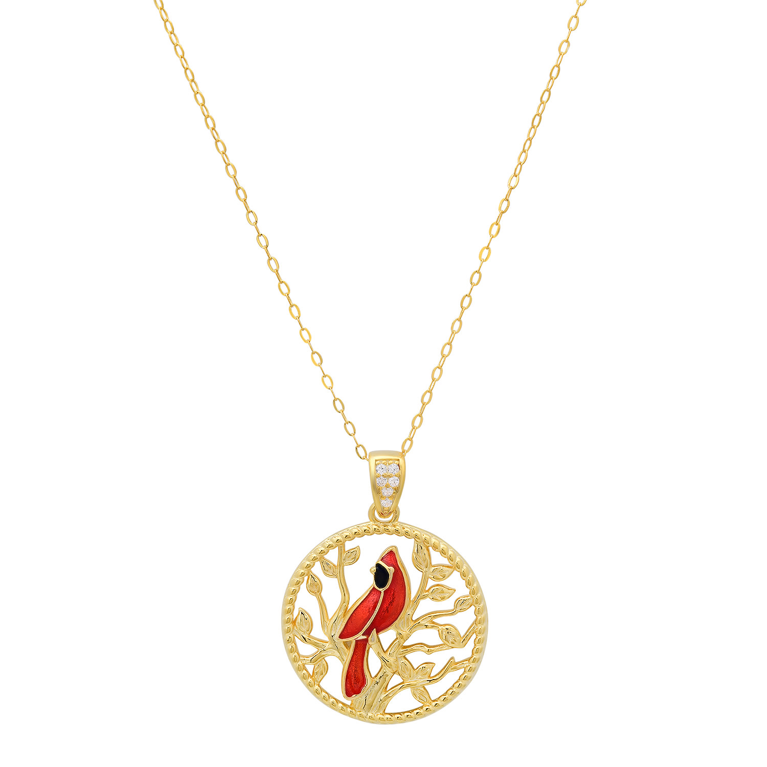 Kylie Harper Women's Gold Cardinal Tree Of Life Pendant Necklace In Gold
