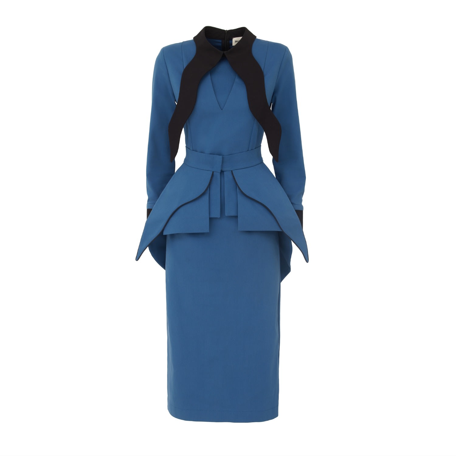 Julia Allert Women's Evening Peplum Belted Dress Blue - Two-piece Set