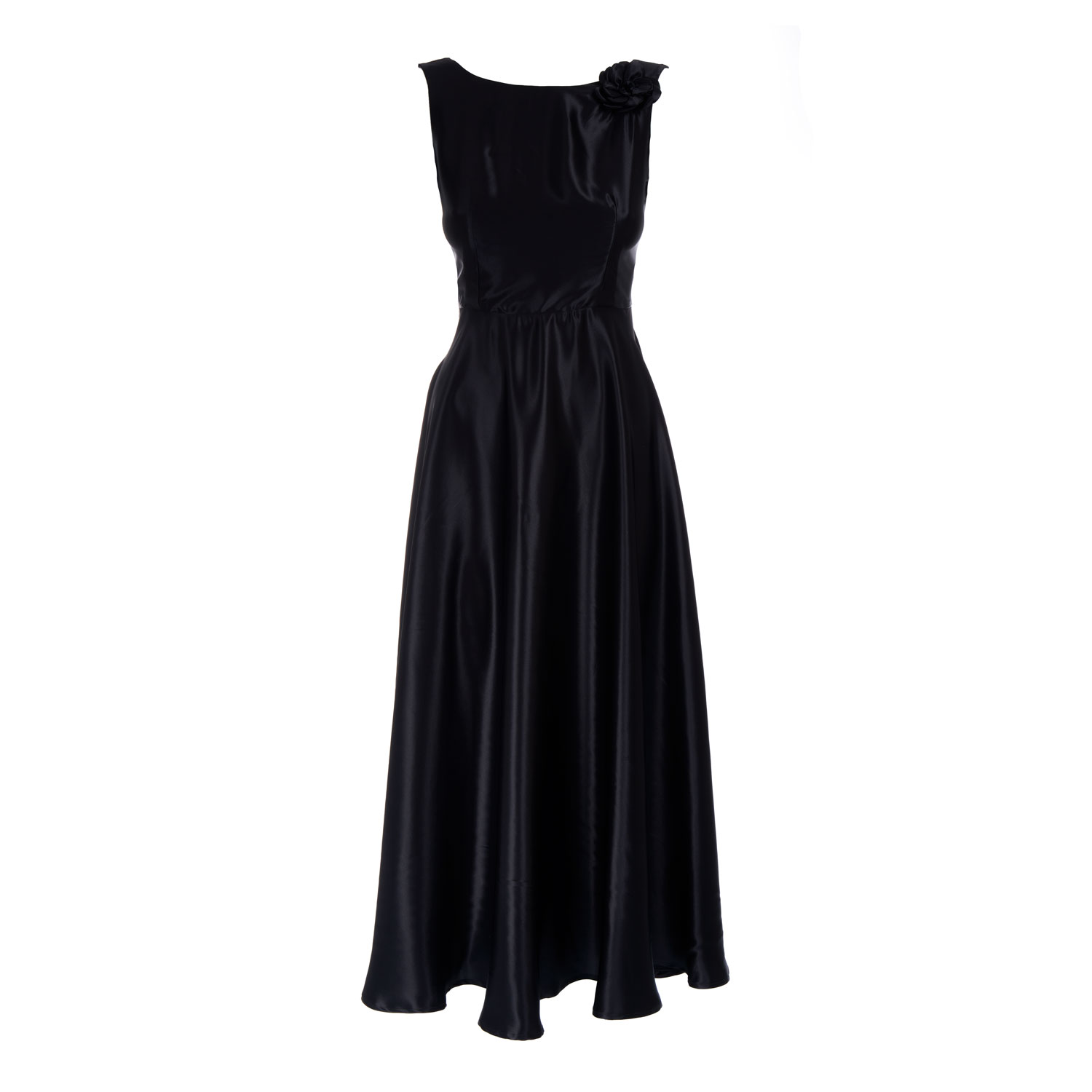 Sofia Tsereteli Evening Gown In Black Satin Silk In Black