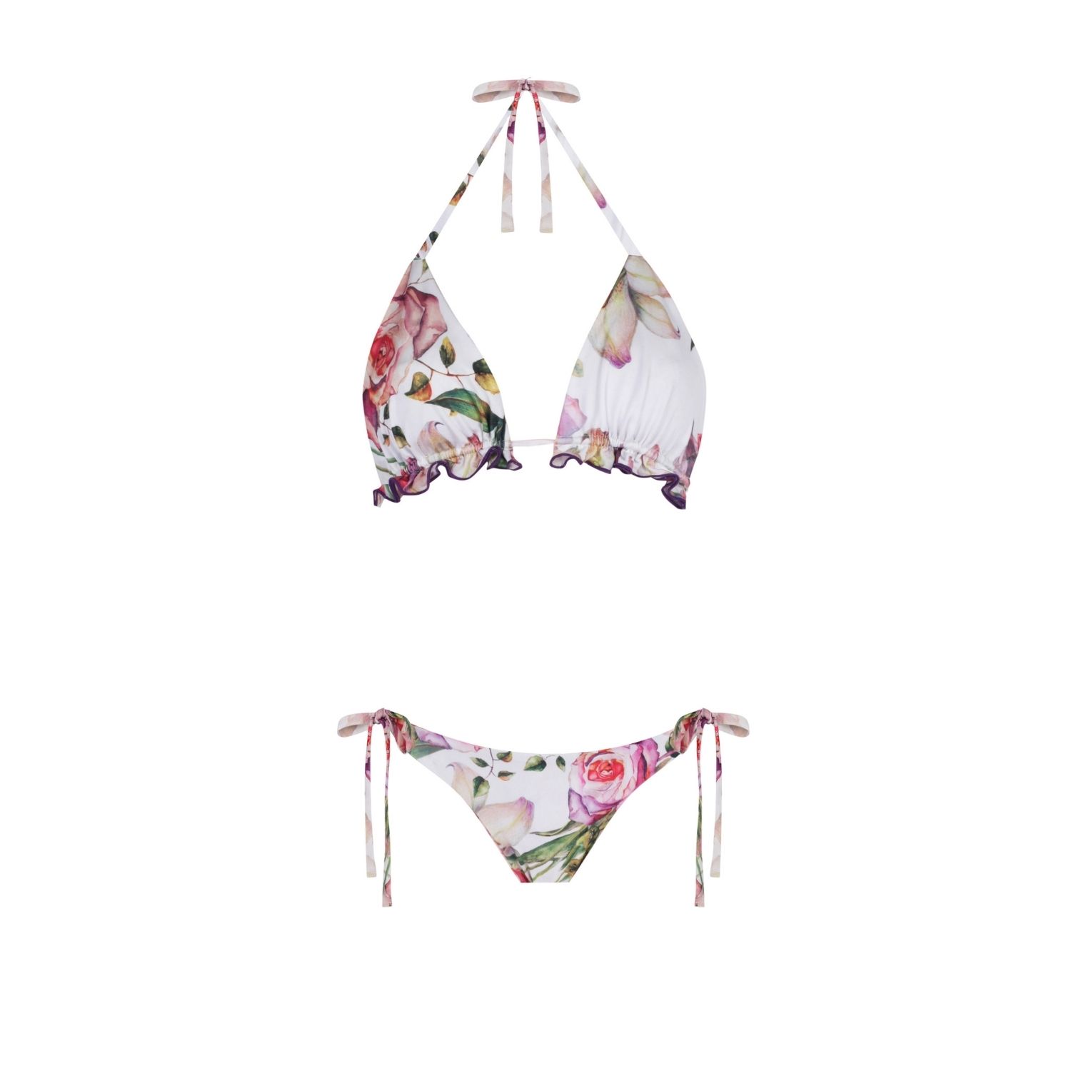 Nur Karaata Women's White Triangle Bianca Bikini Set In White