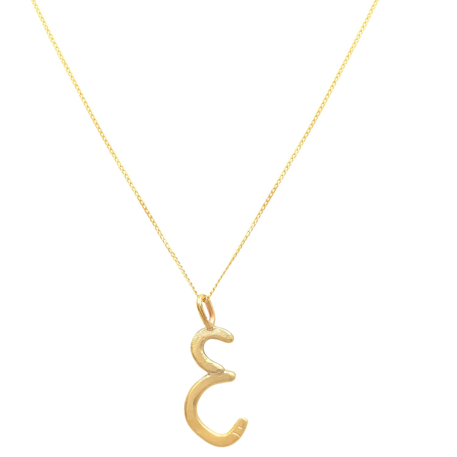 Lily Flo Jewellery Women's Solid Gold Letter E Pendant Necklace