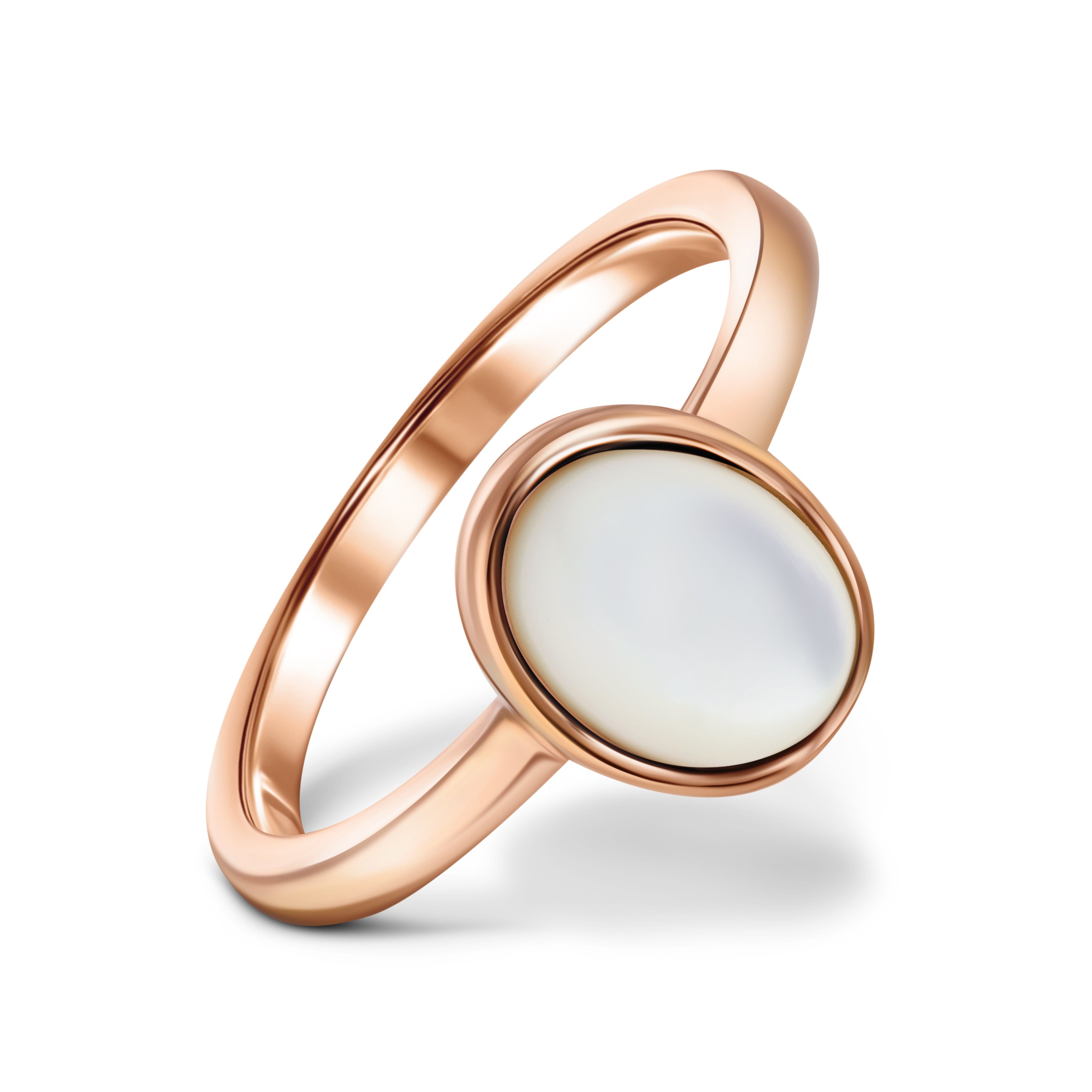 Rejected Hearts Club Women's White / Rose Gold Mother Of Pearl Healing Stack Ring In Multi