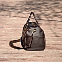 Touri Genuine Leather Holdall In Dark Brown In Dark