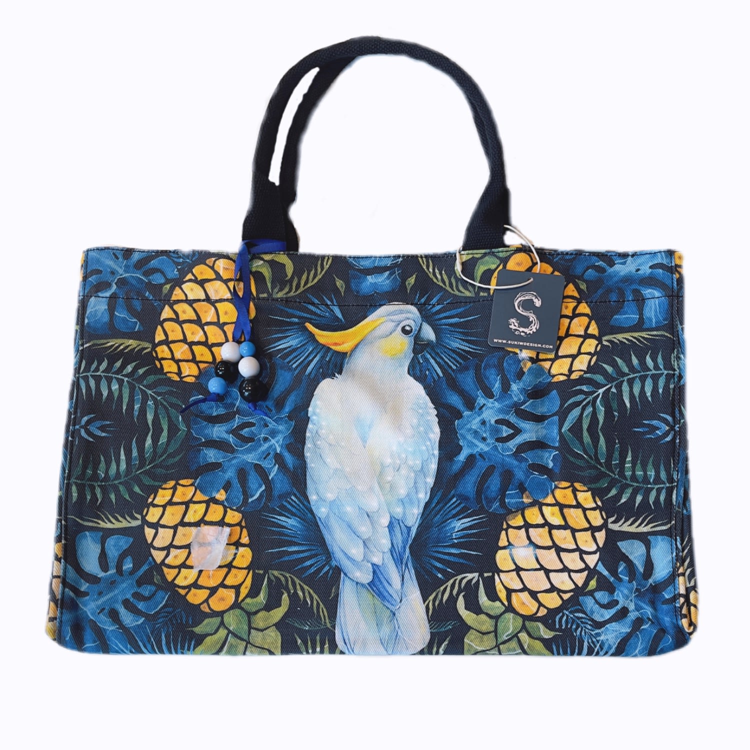 Women’s Blue Lush Tropics Tote Bag Beach Bag Suki Wang London