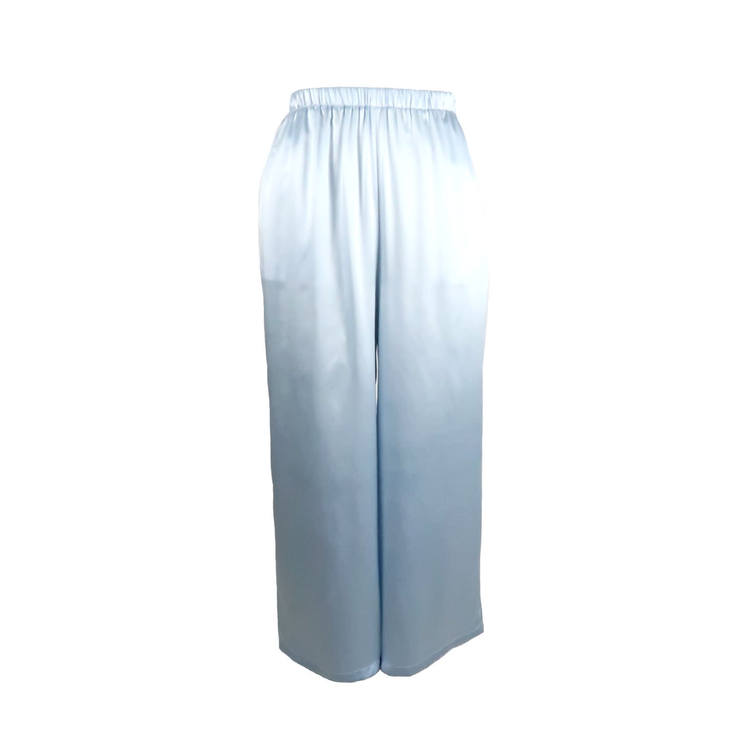 light blue silk pants