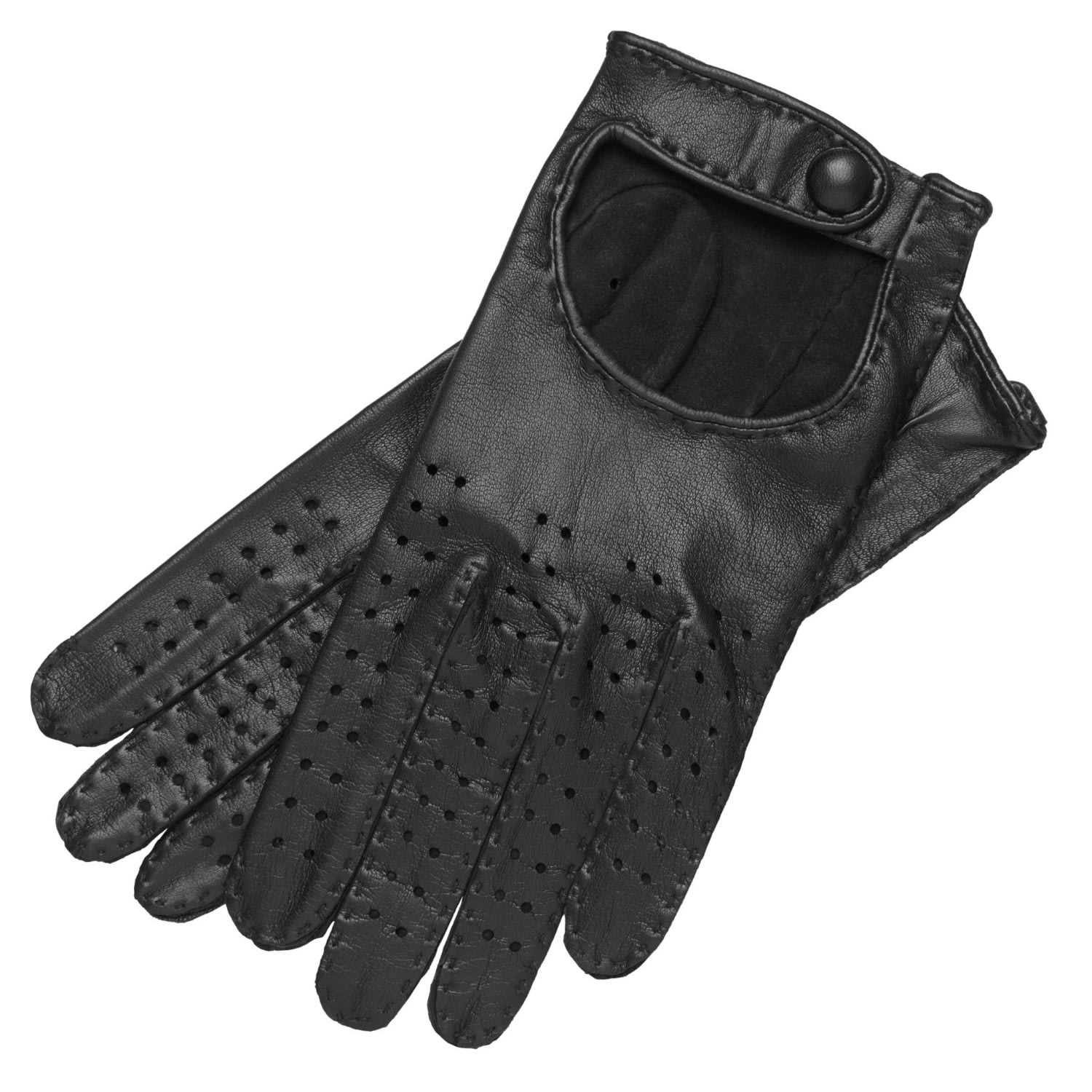 1861 Glove Manufactory Men's Monza - Nappa Leather Driving Gloves For Man Black In Black
