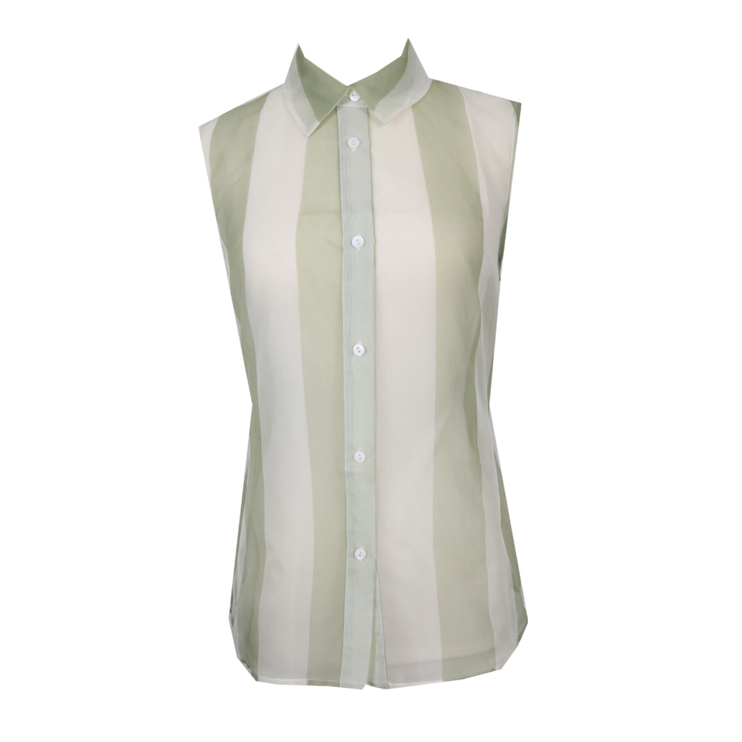 Flora By Alexandria Women's Green / White Marie Organza Button Down In Mint In Green/white