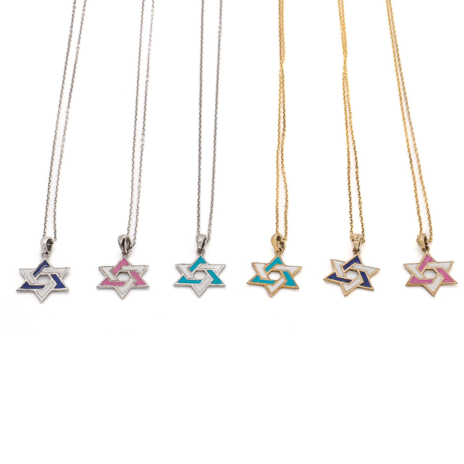 Women’s Silver / Pink / Purple Silver Star Of David Necklace - Pink, Silver Ebru Jewelry