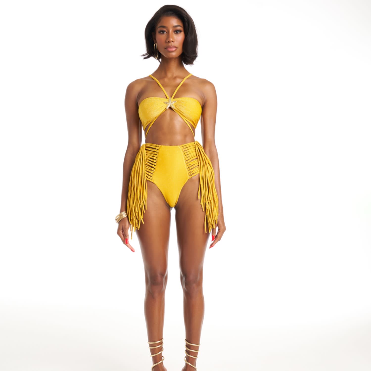 Women s Gold Bora Bora Fringe Bottom Extra Large Gsaints Apparel