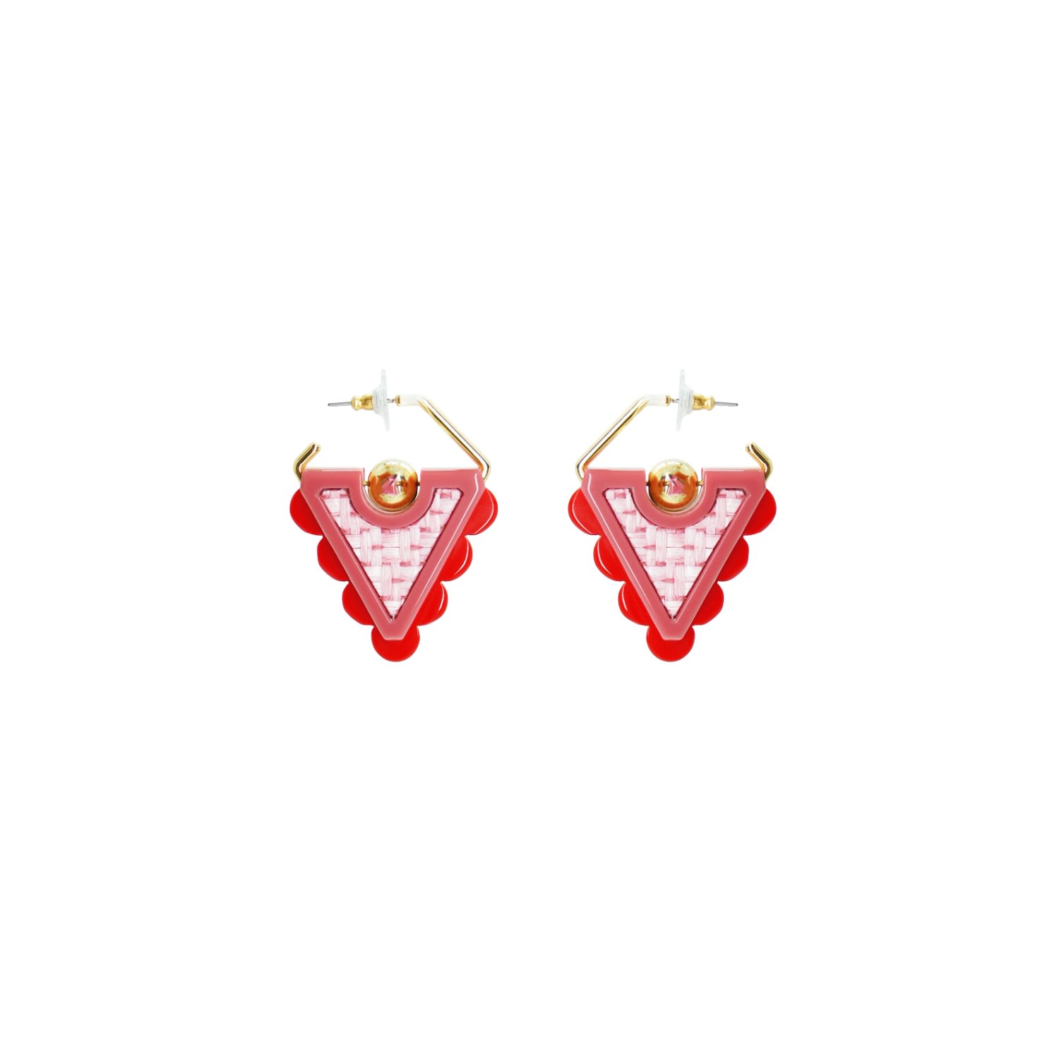 Gissa Bicalho Women's Acrylic Handmade Earring Ubá Pink In Red