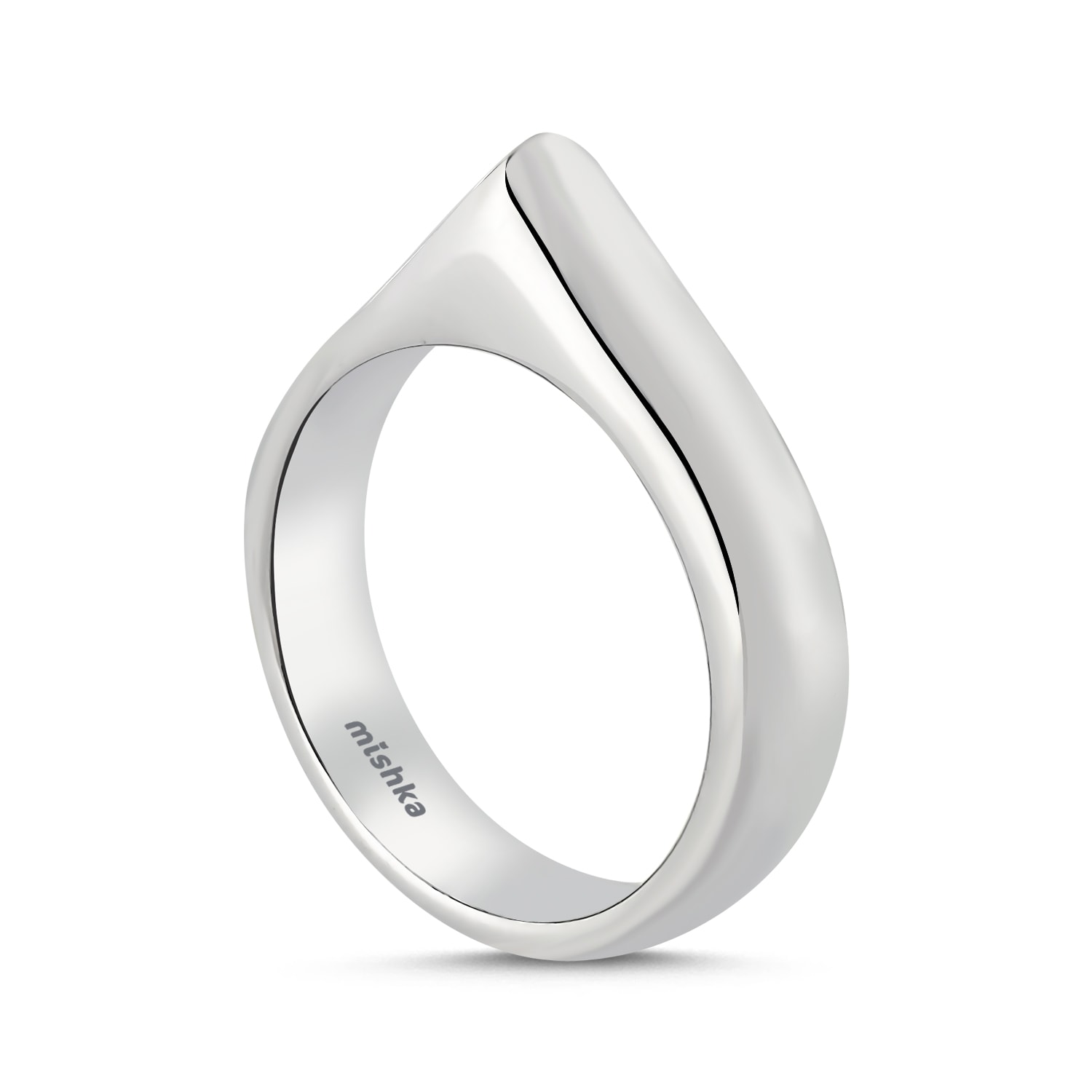 Mishka Women's Simple Edge Angular Silver Ring