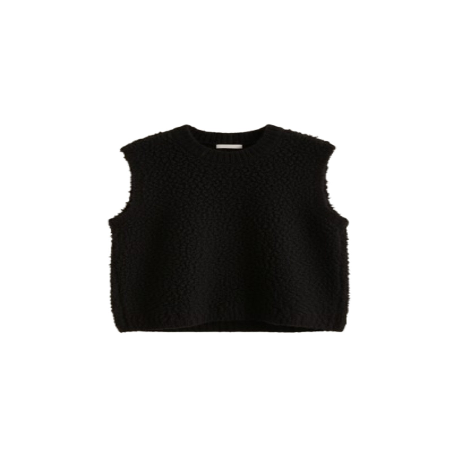Saachi Women's Looped Knit Black Sweater Vest In Black