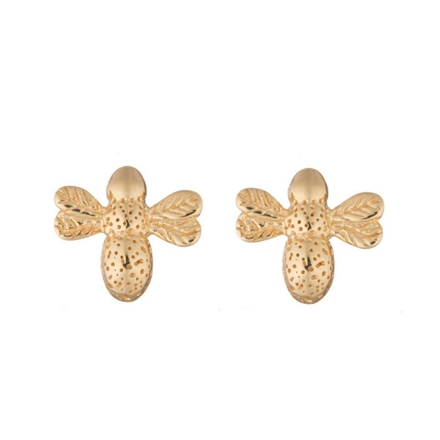 Women’s Gold Plated Bee Stud Earrings Lily Charmed