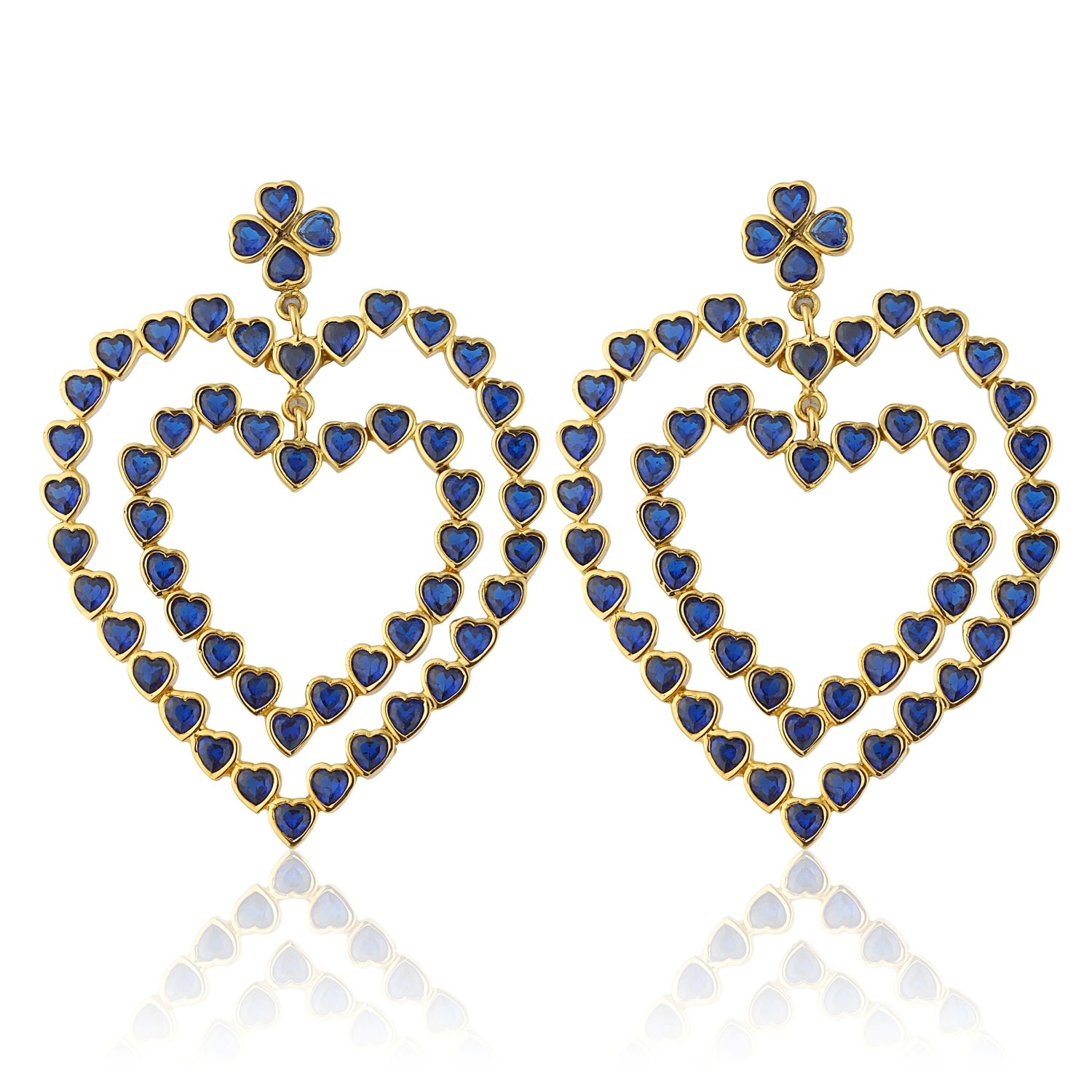 Women’s Follow Your Heart Earrings - Dark Blue Maison Soula