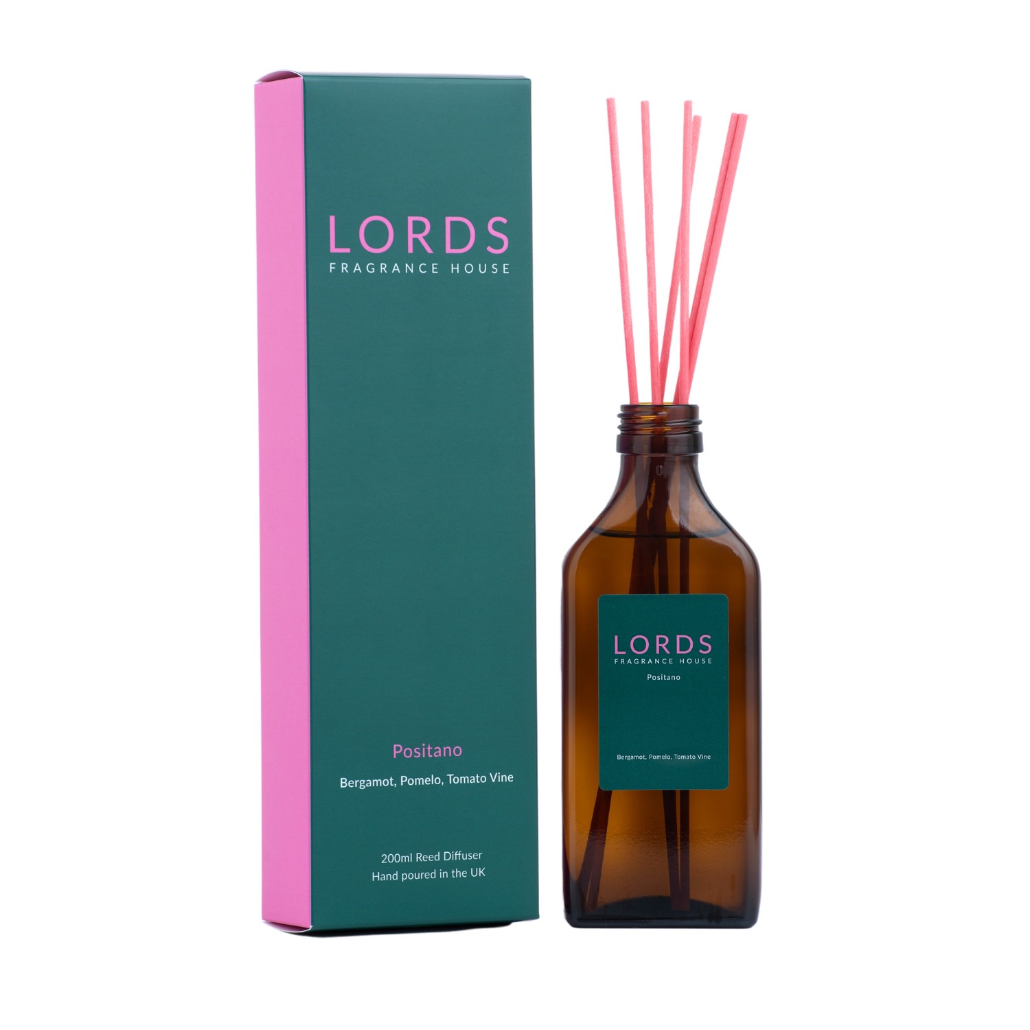 Neutrals / Green / Pink Positano Reed Diffuser Lords Fragrance House