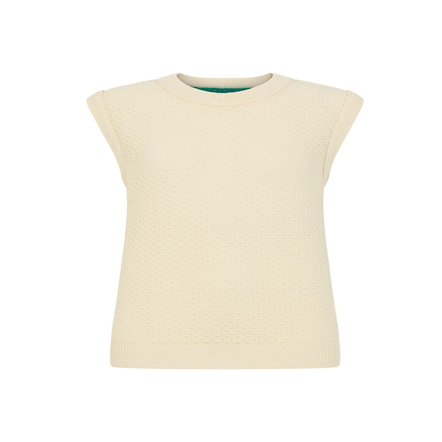 Mirla Beane Women's Neutrals / Green Lace Knit Tank Top In Green