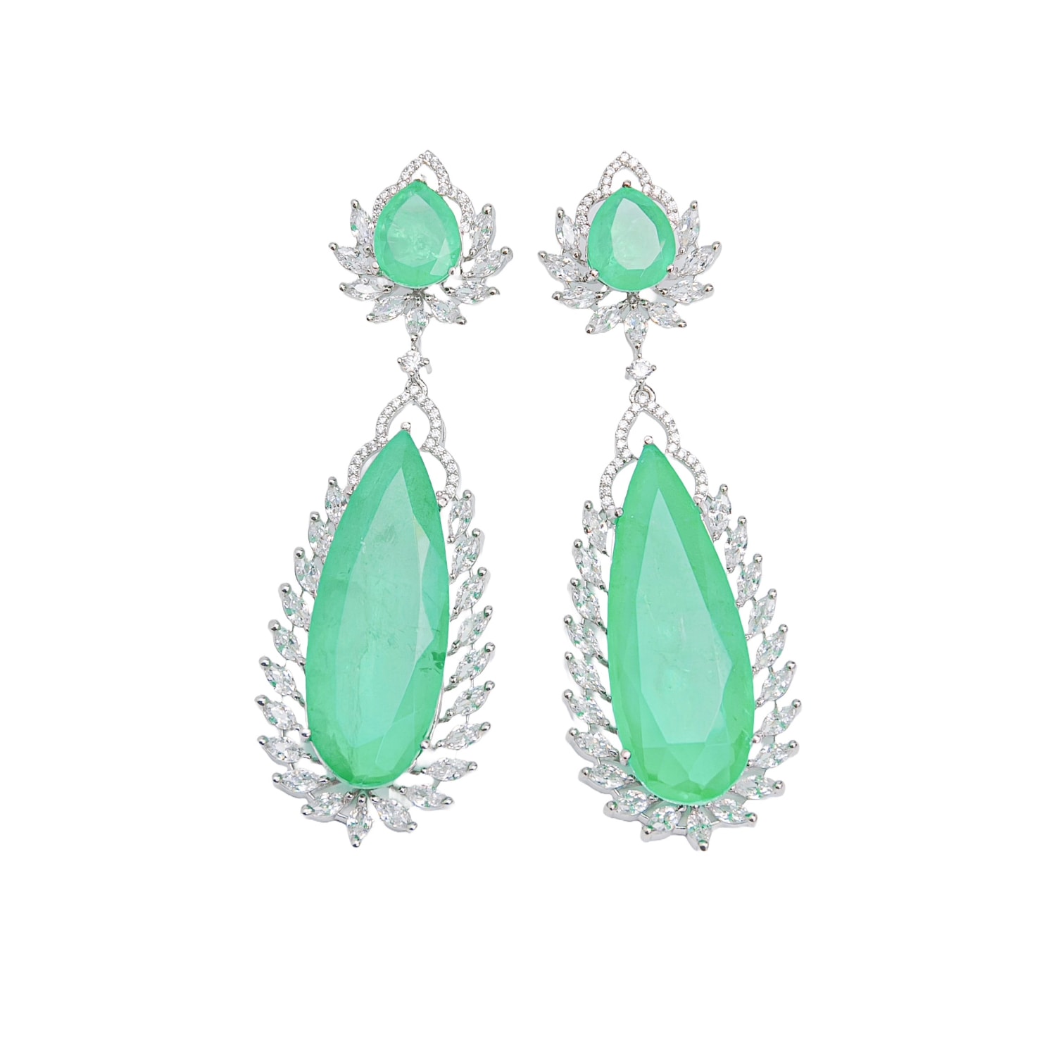 Meraki By Rashmi Bajaj Women's Larmes Green Earrings