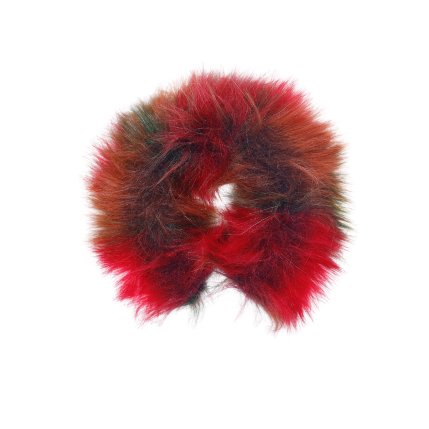 Vaseghia Women's Red / Green Blaze Luxury Vegan Faux Fur Headband In Multi