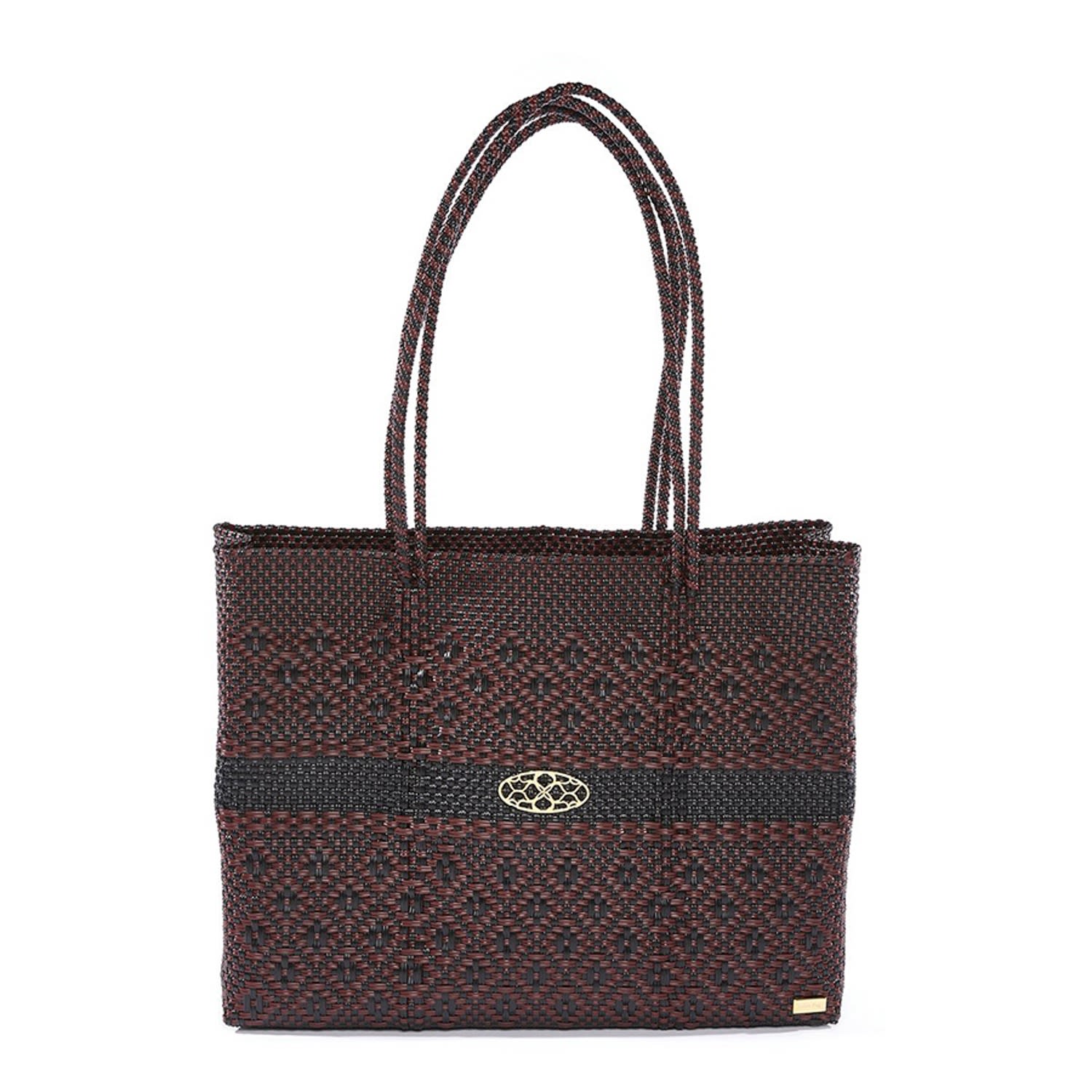 Women’s Aztec Black Burgundy Travel Tote Bag With Clutch Lolas Bag