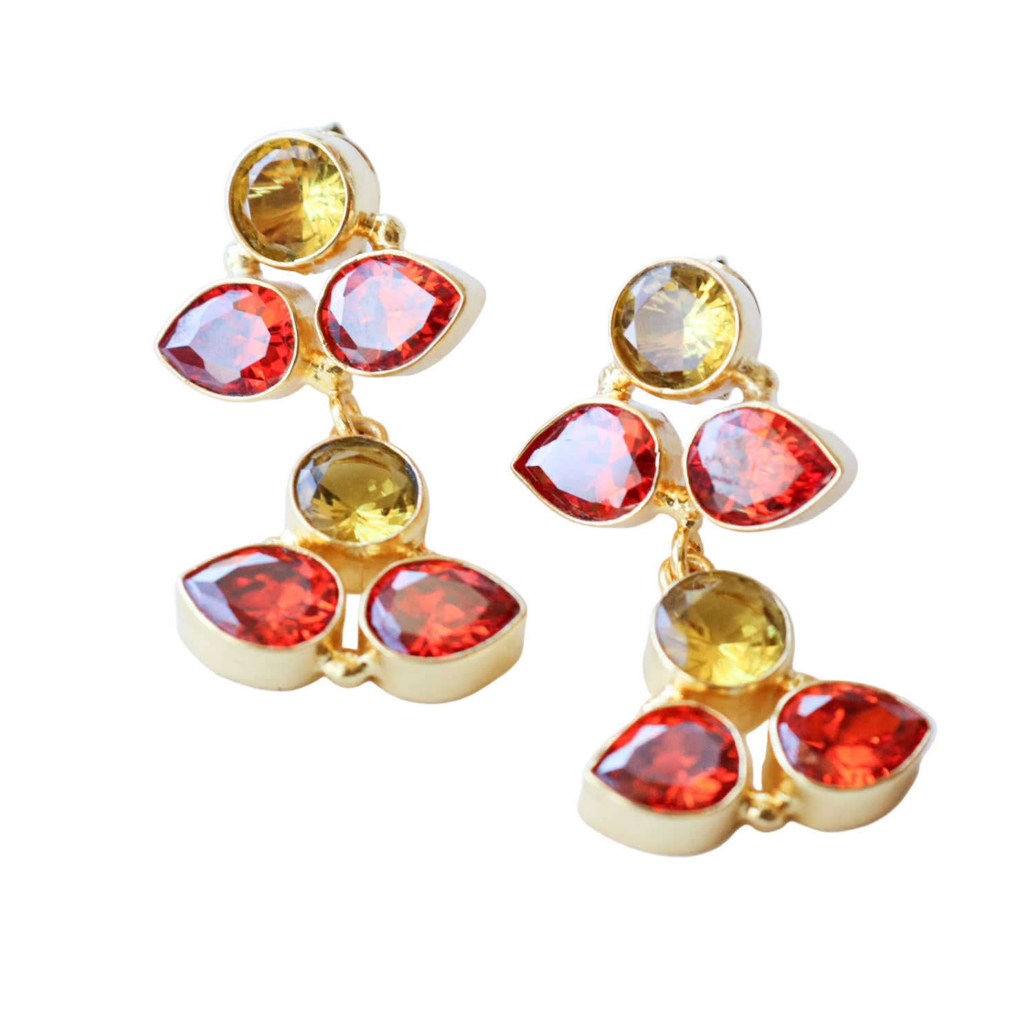Taylor Reese Women's Orange / Gold / Yellow Orange Blossom Gemstone Earrings