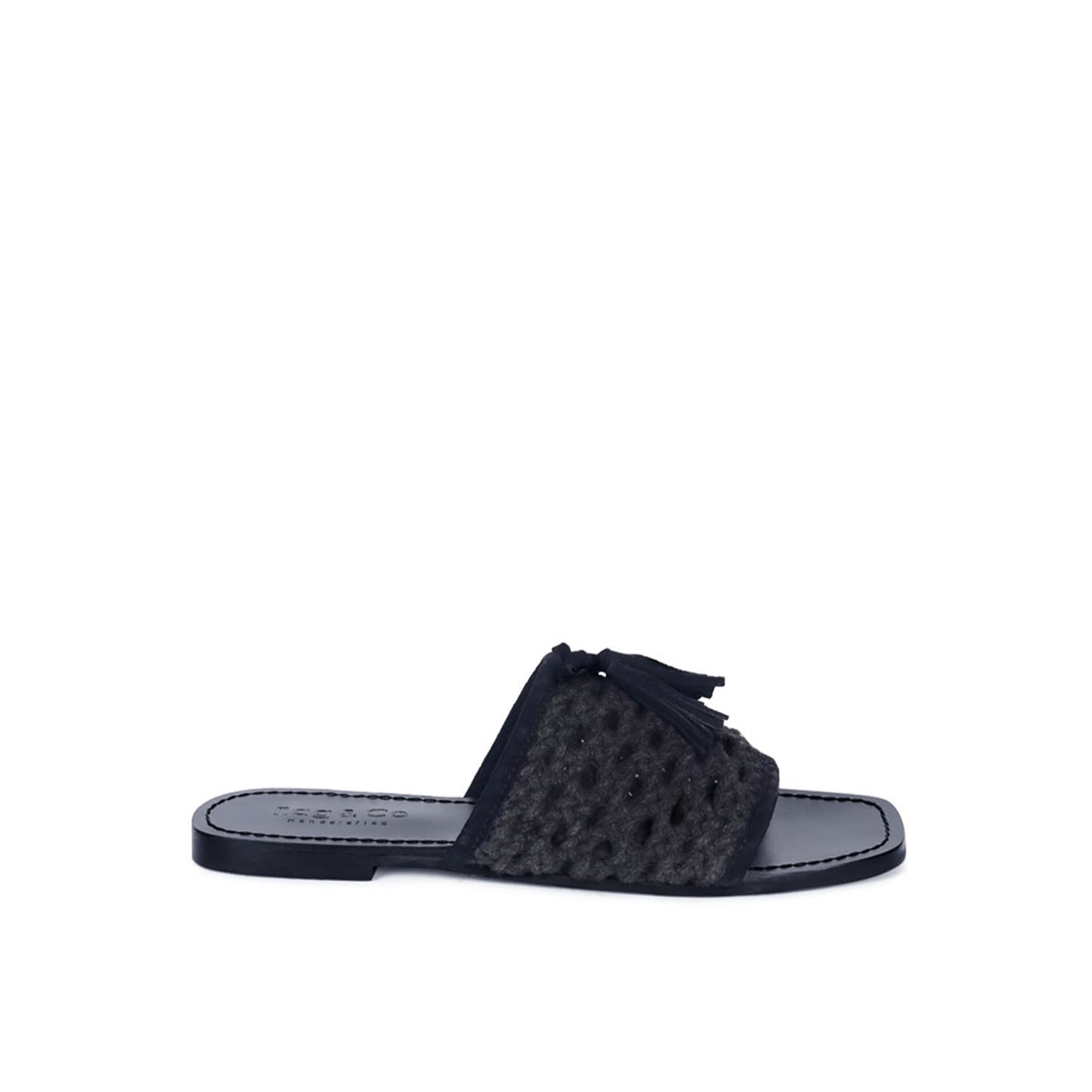 Rag & Co Women's Cedar Handwoven Natural Black Tassel Flats In Black