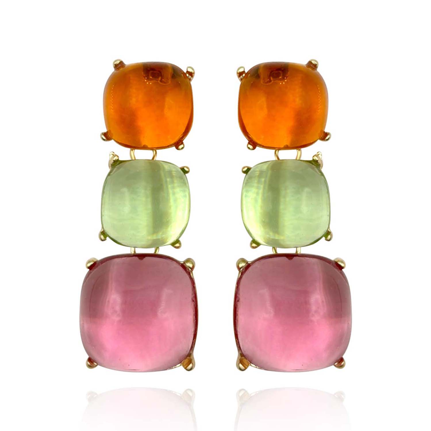 Michael Nash Jewelry Women's Neutrals / Green Multi-color Lightweight Resin Pierced Earring In Green