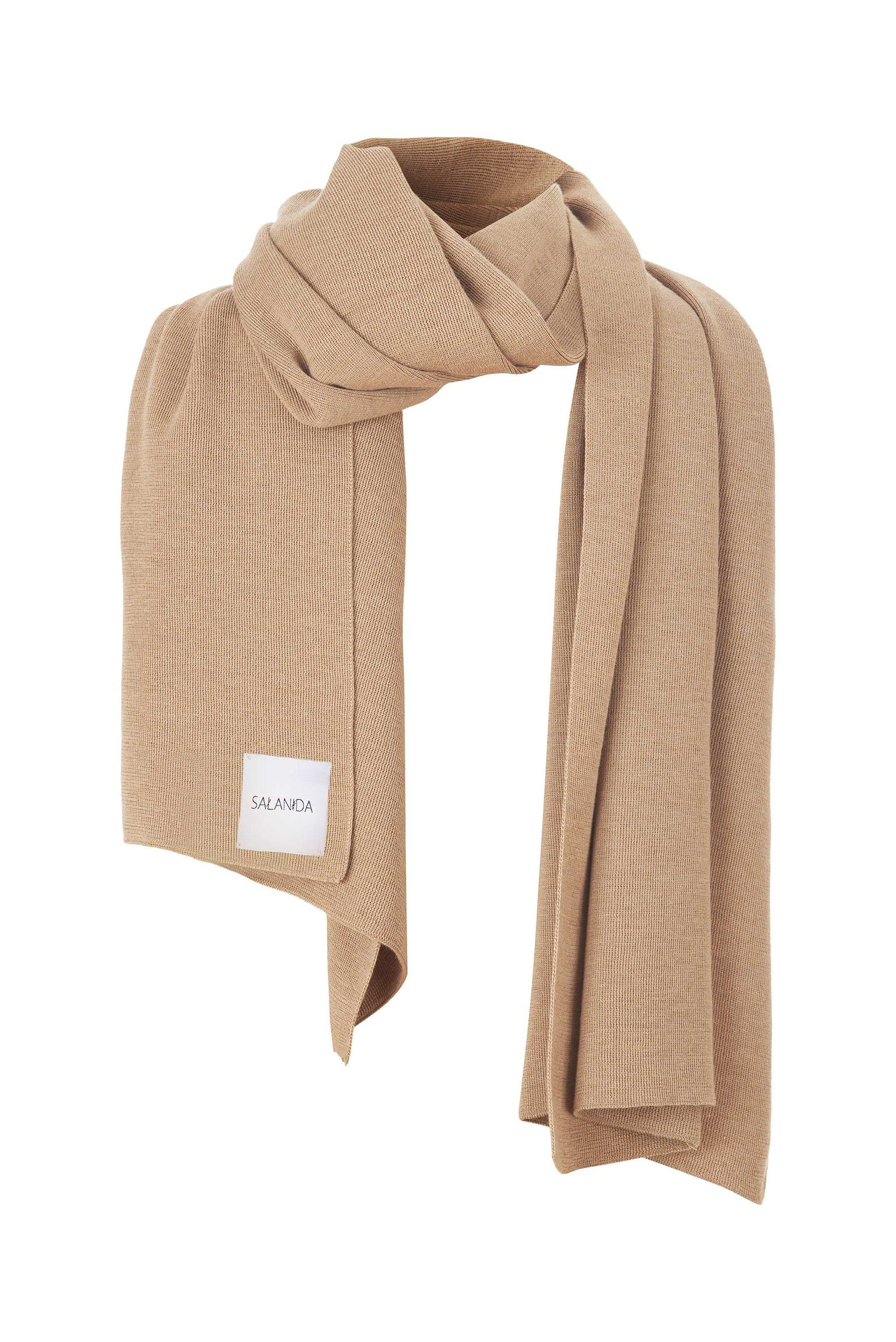 Women’s Neutrals Via 100% Merino Scarf Beige Salanida