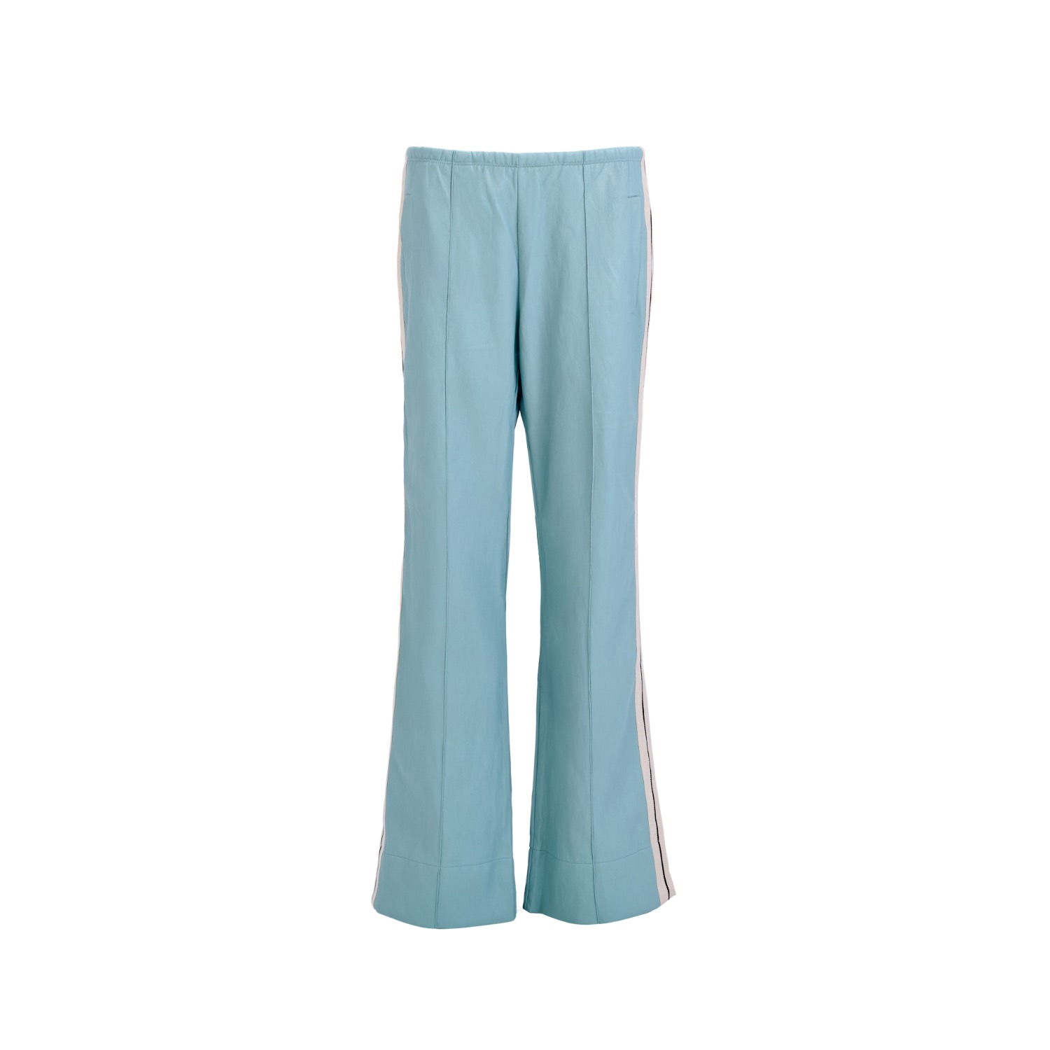 Mov Women's Perfect Suit Pants — Straight-leg Vegan Leather With Side Stripes In Retro Blue In Blue