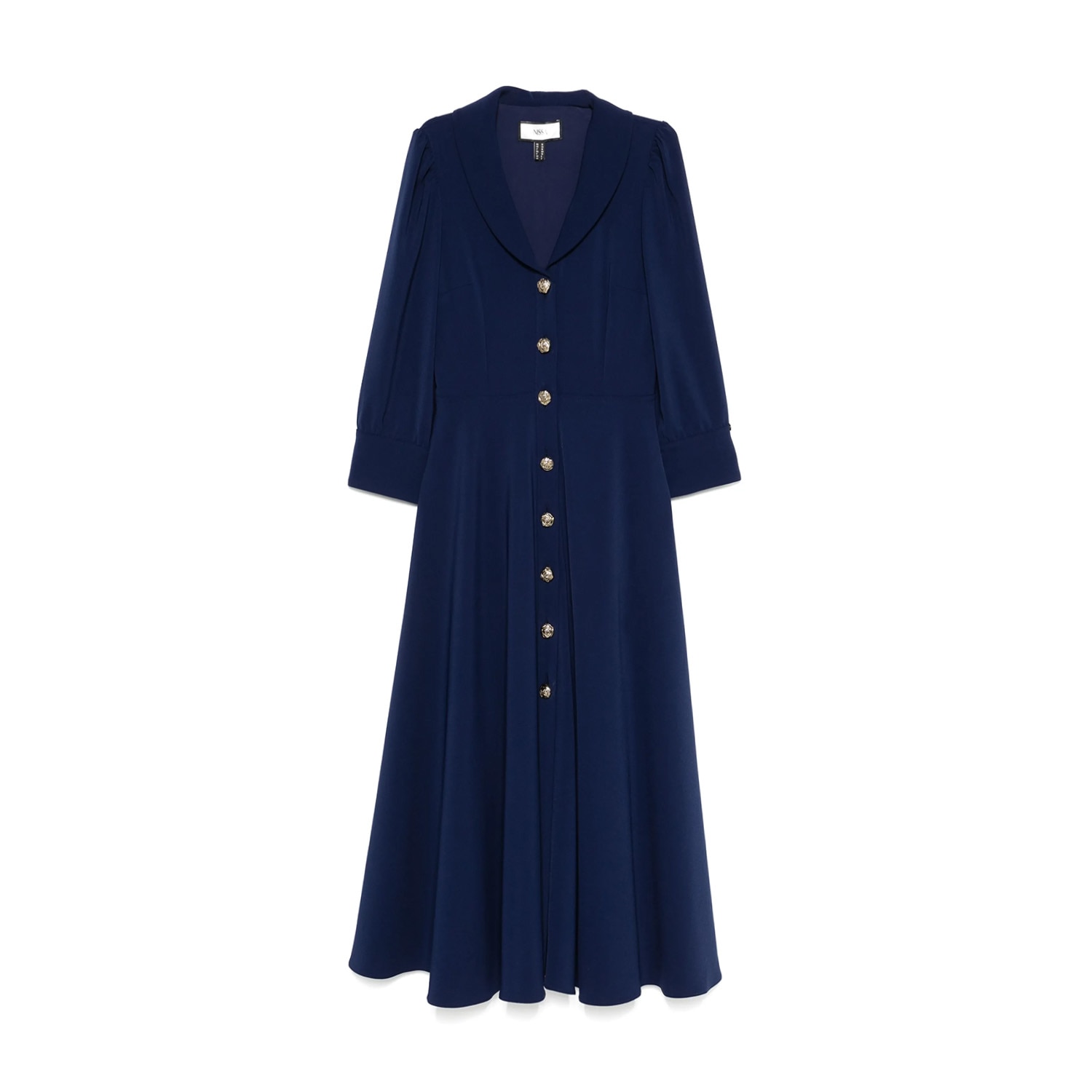 Nissa Button-down Midi Dress In Blue