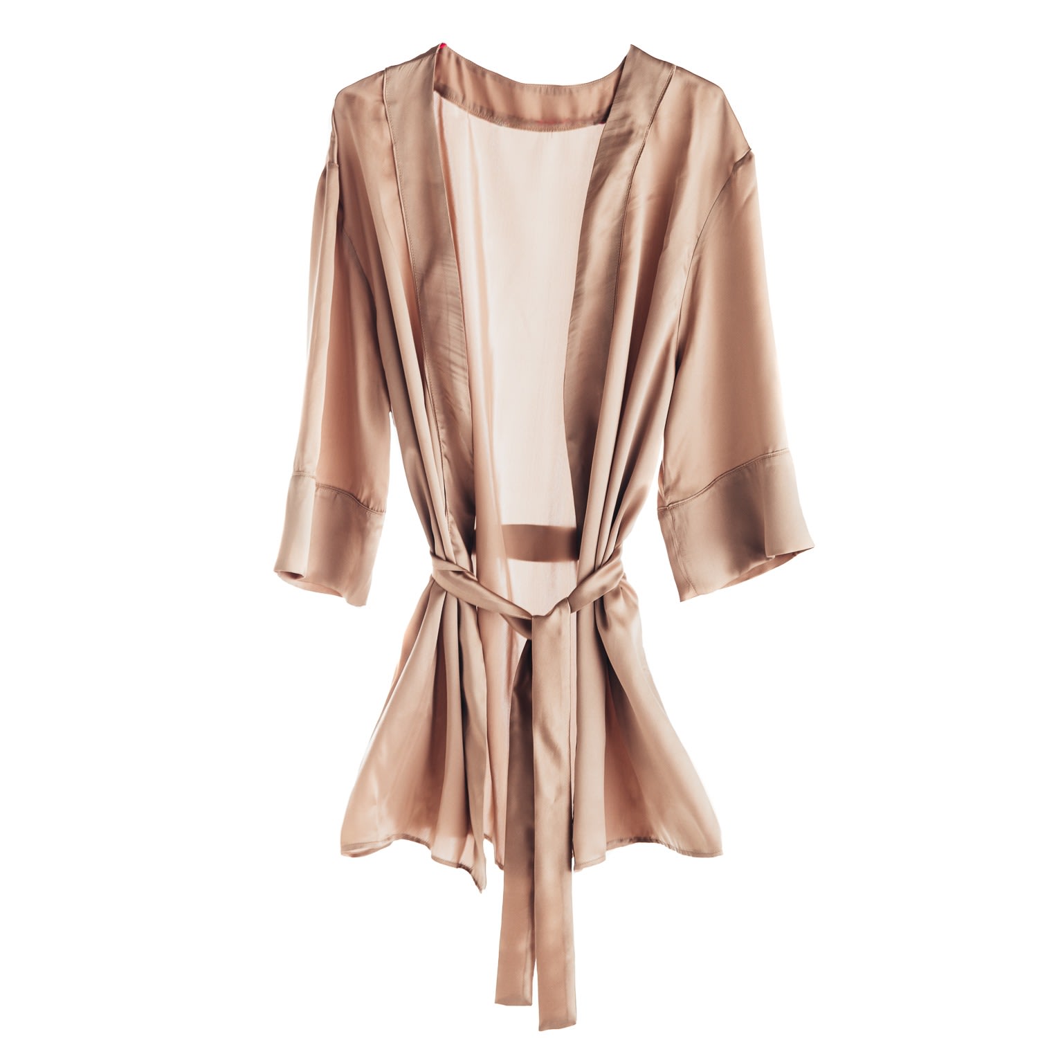 Mionè Women's Gold Short Silk Robe Champagne