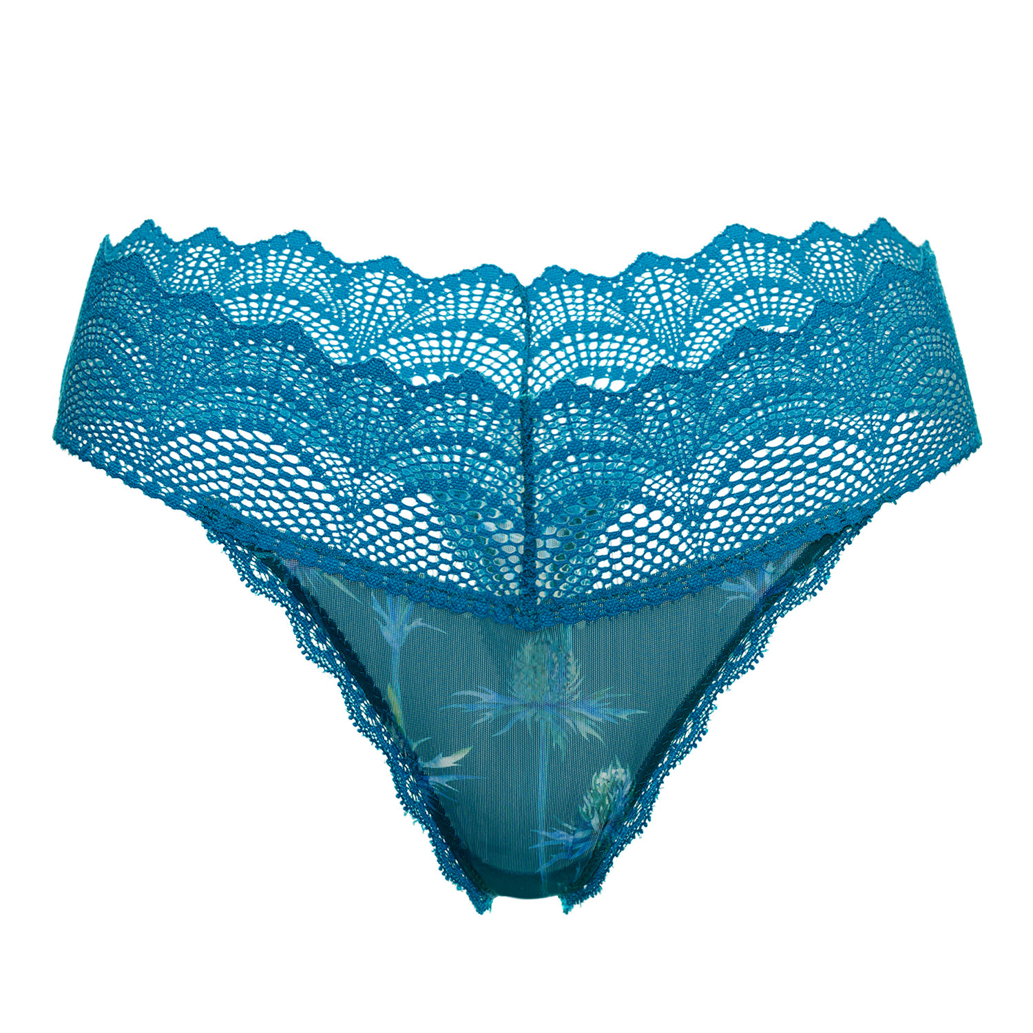 Luciela Women's Green Teal Thistle Thong In Green