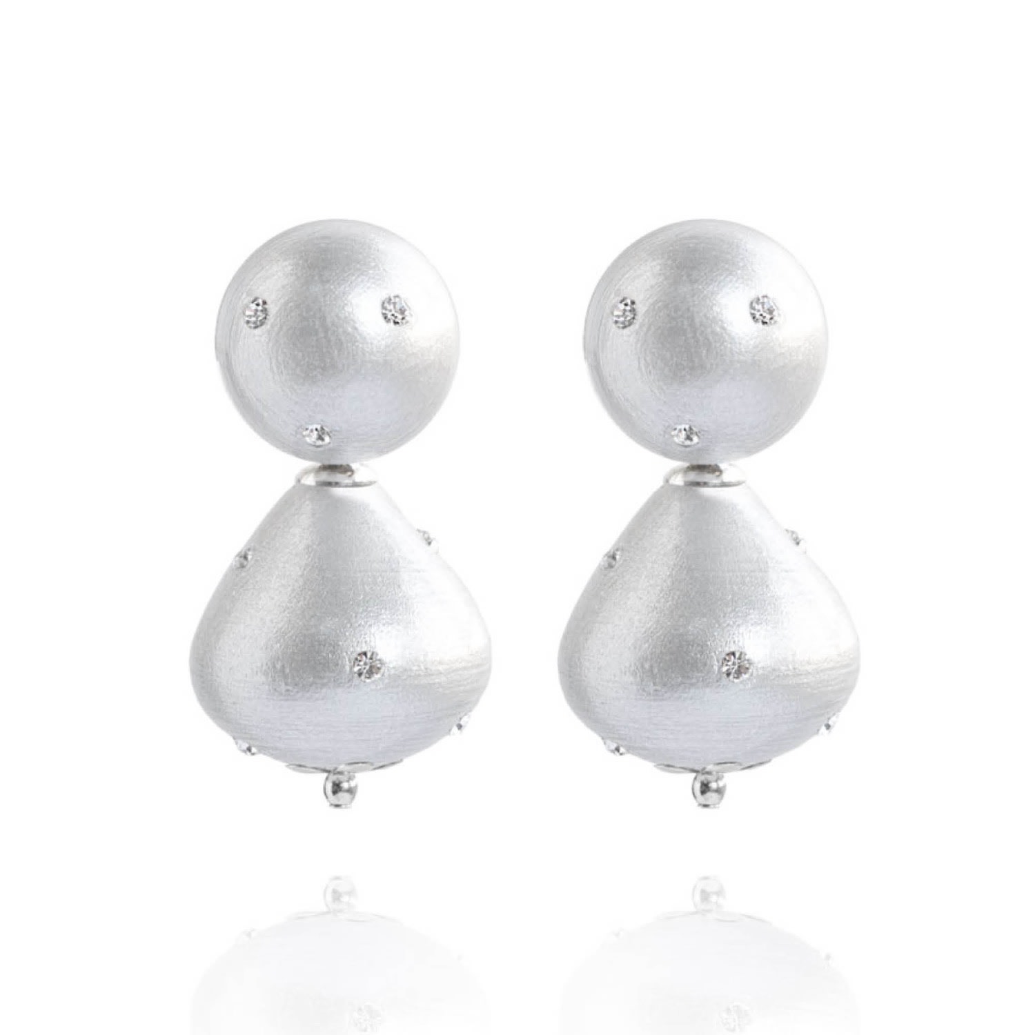 Saule Label Women's Silver Nina Earrings In Jet Frost In Silver