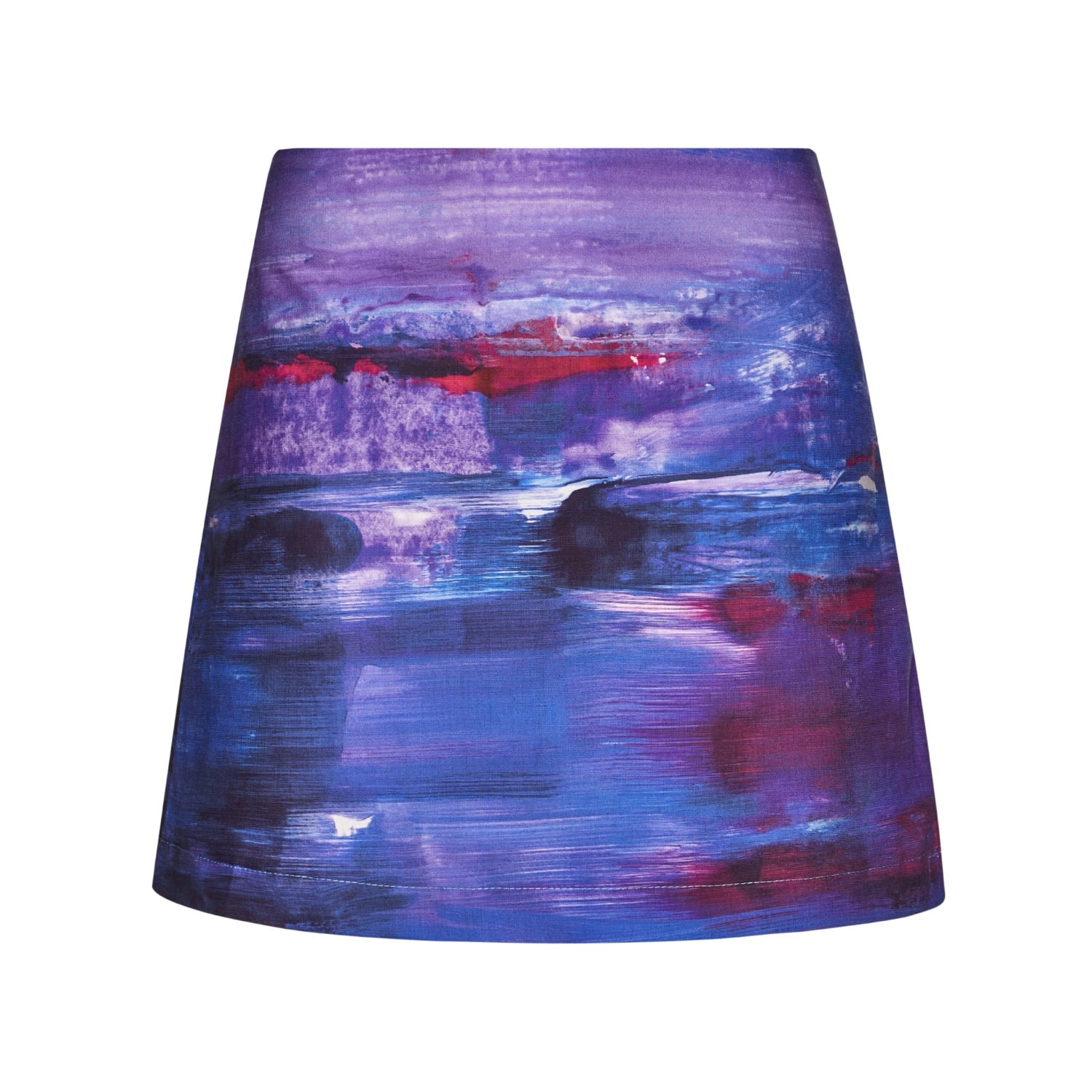 Women’s Pink / Purple Passiflora Purple Cotton & Hemp Miniskirt Large Blue Nude