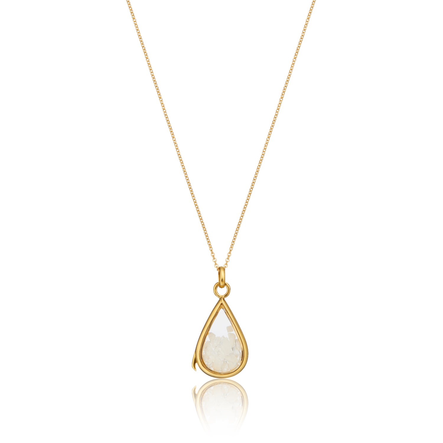 Lily & Roo Women's Gold Glass Moonstone Teardrop Locket In Gold