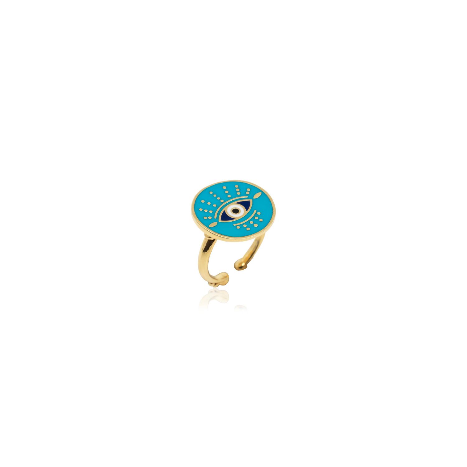 Atelier Petites Pierres Women's Blue / Gold Cielo - Round Eye Ring