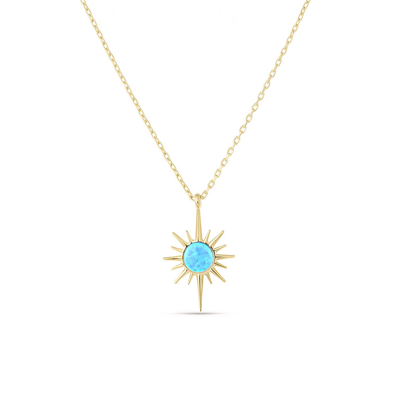 Women’s Blue Opal Northernstar Sterling Silver Pendant Necklace - Gold Spero London