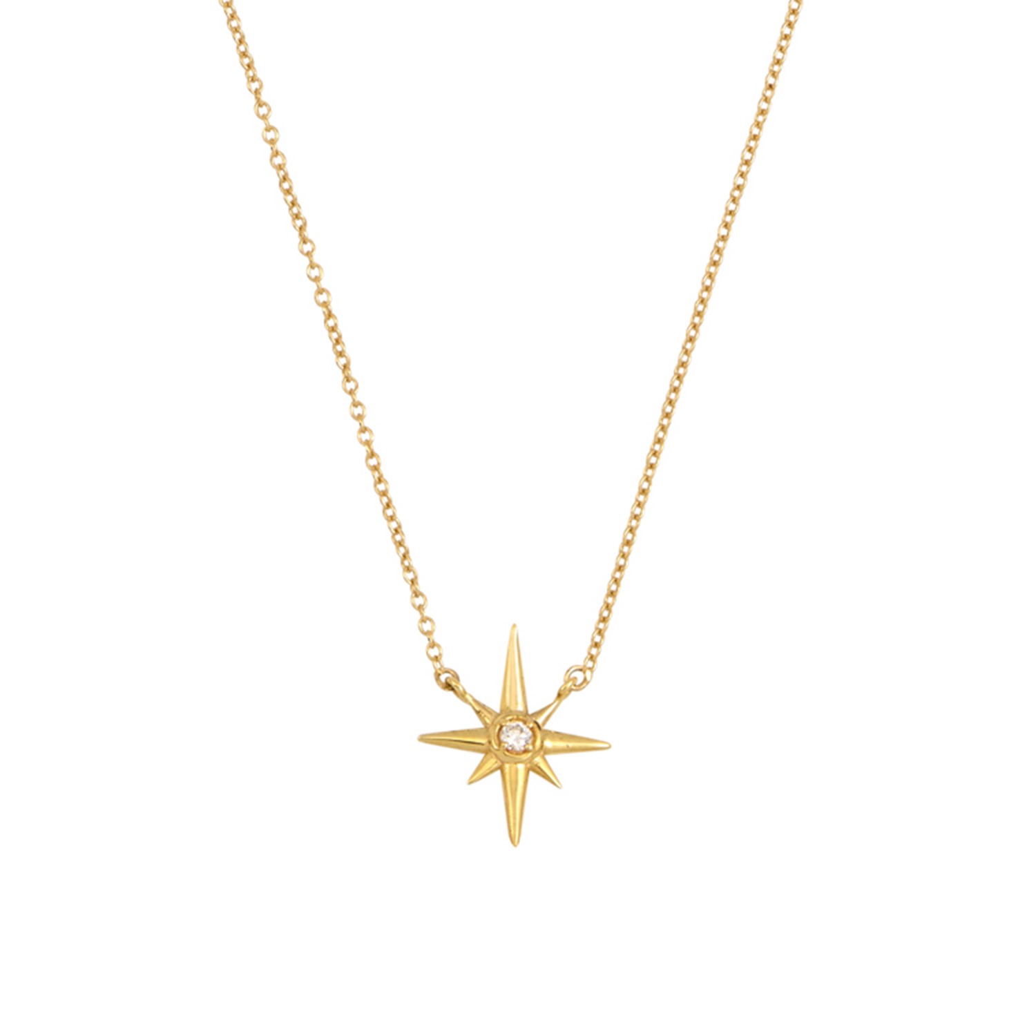 Solid Gold Diamond North Star Pendant by Dower Hall
