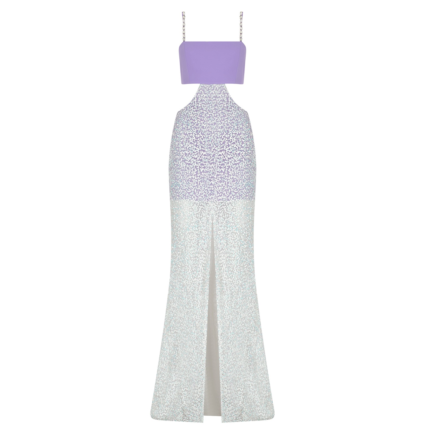 Women's Purple Ariel Mermaid Cut Lilac Sequin Maxi Reception Dress With Cutout Details | Xxs | Fickle Hearts