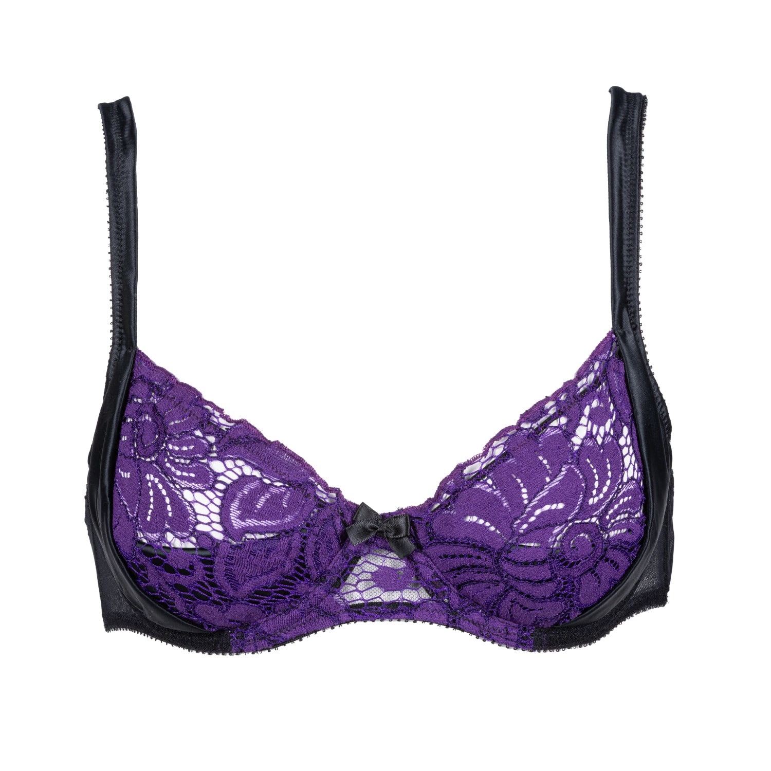 Les Jupons De Tess Women's Black / Purple Vogue Balconette Bra