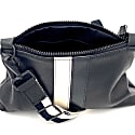 Lynn Tallerico New Nancy In Black Leather With Cream & Black Stripe In Black
