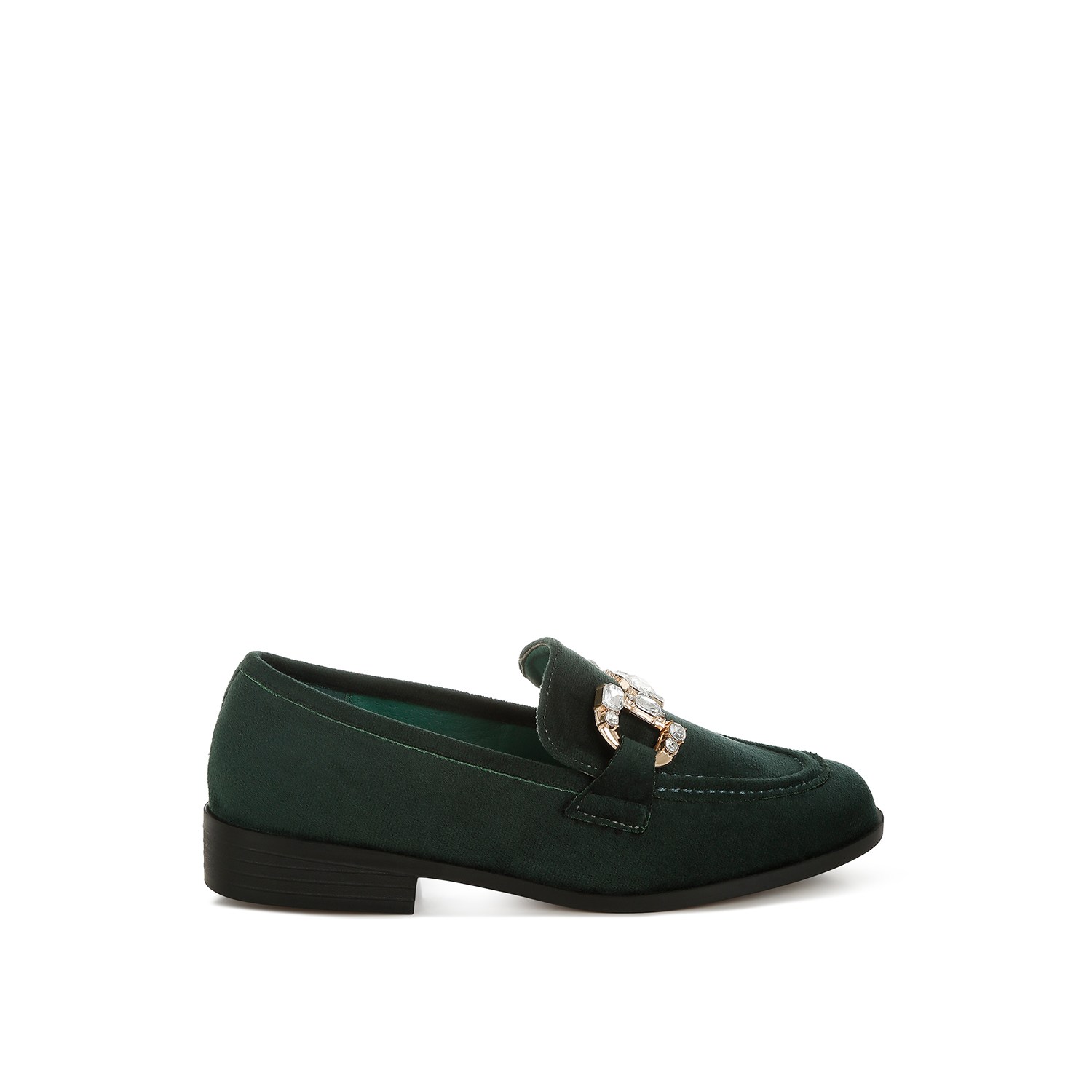Rag & Co Women's Maestro Diamante Embellished Horsebit Loafers In Green In Green