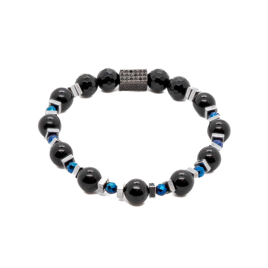 Women’s Black / Blue / Silver Black Shine Beaded Bracelet -Black Ebru Jewelry