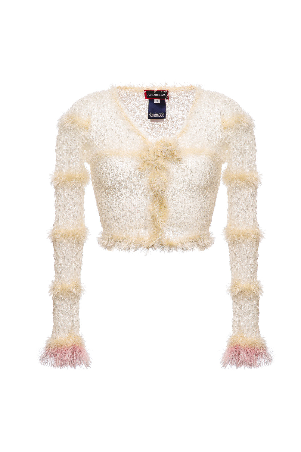Andreeva Women's White Handmade Knit Sweater In White