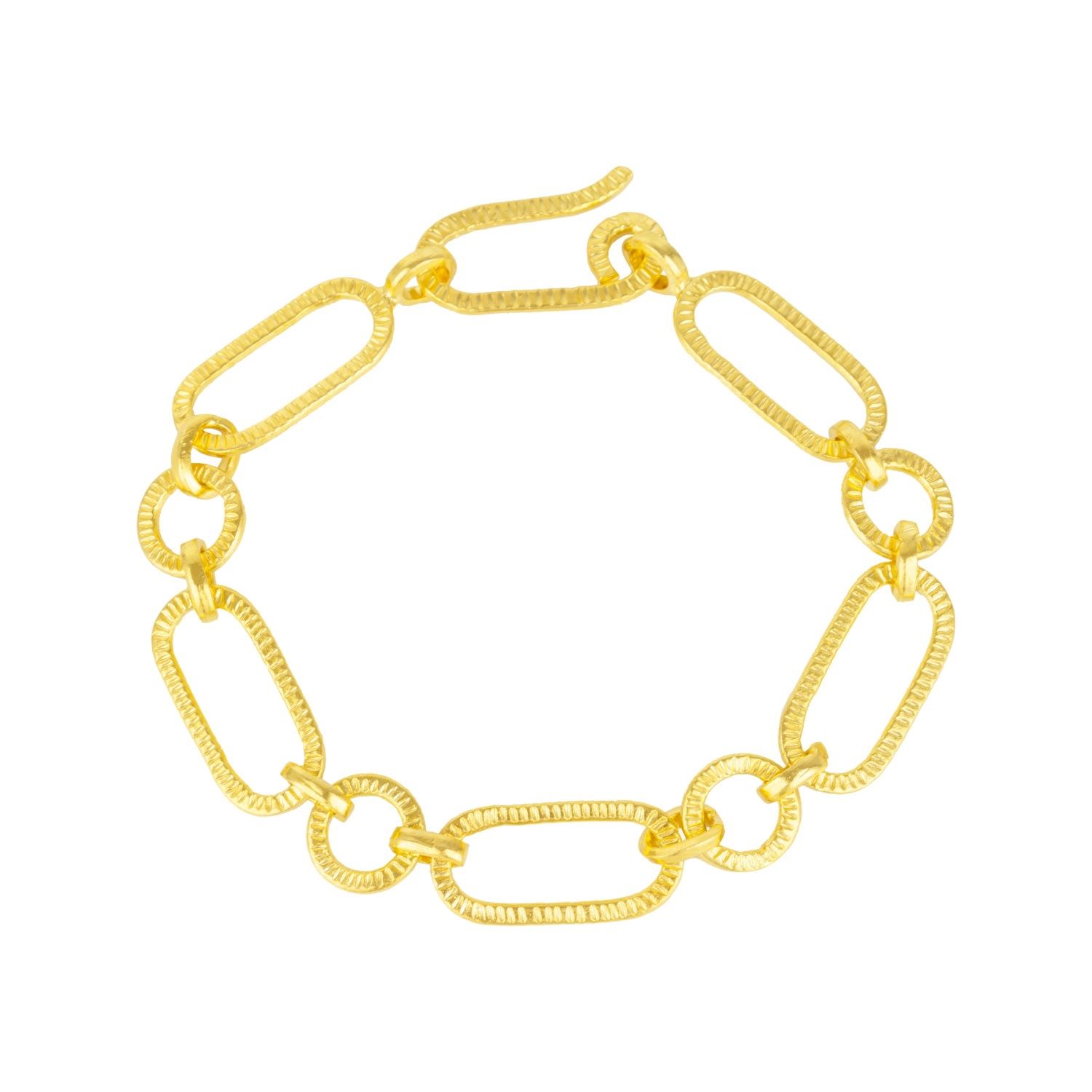 Women&rsquo;s Golden Textured Harmony Ancient Bracelet | Mejoma