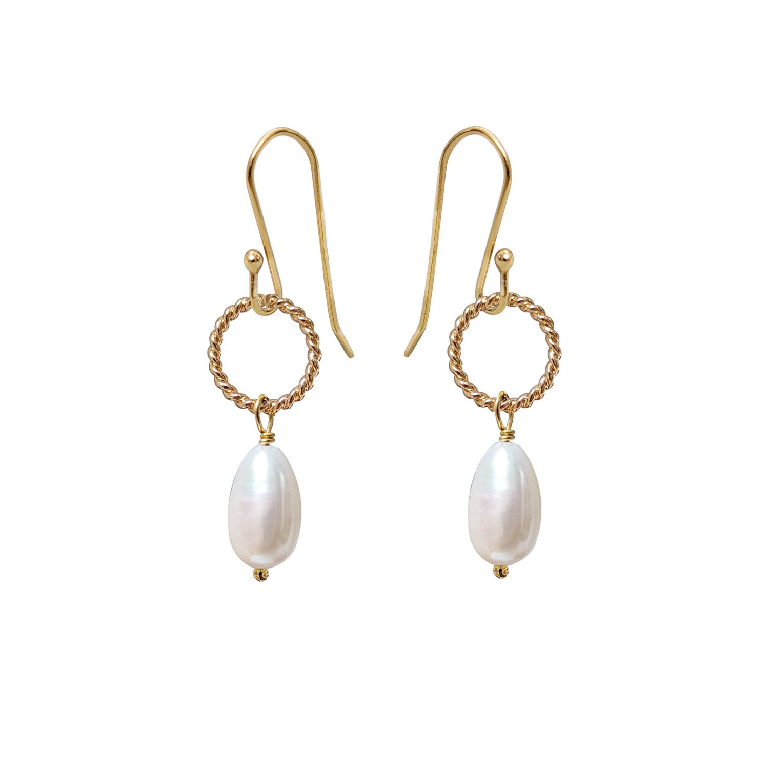 Mirabelle Jewellery Women's White Alexis Drop Pearl Earrings In Gold